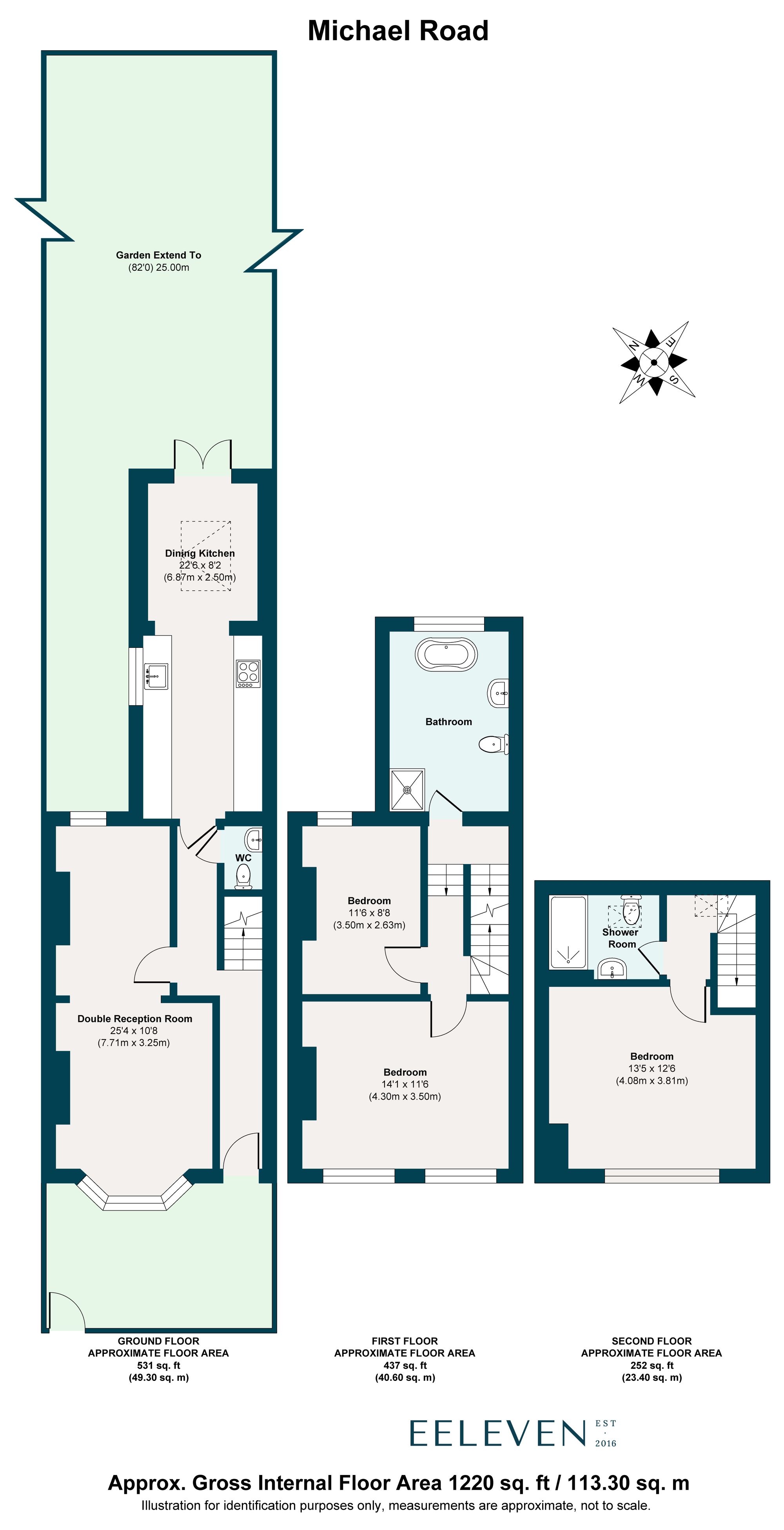 3 bed terraced house for sale in Michael Road, Bushwood, London, E11 - Property floorplan