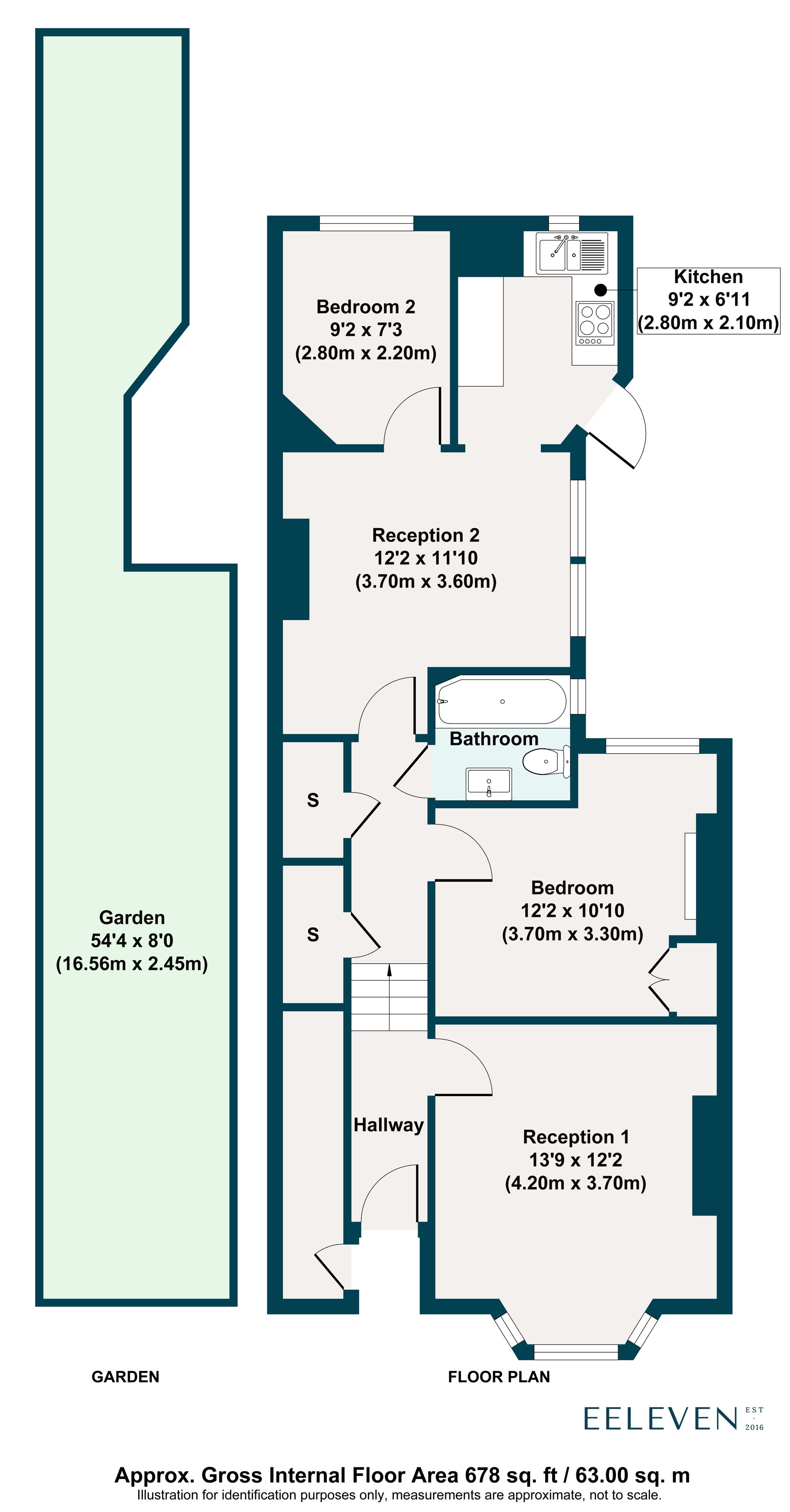 2 bed flat for sale in Newport Road, Leyton, London, E10 - Property floorplan