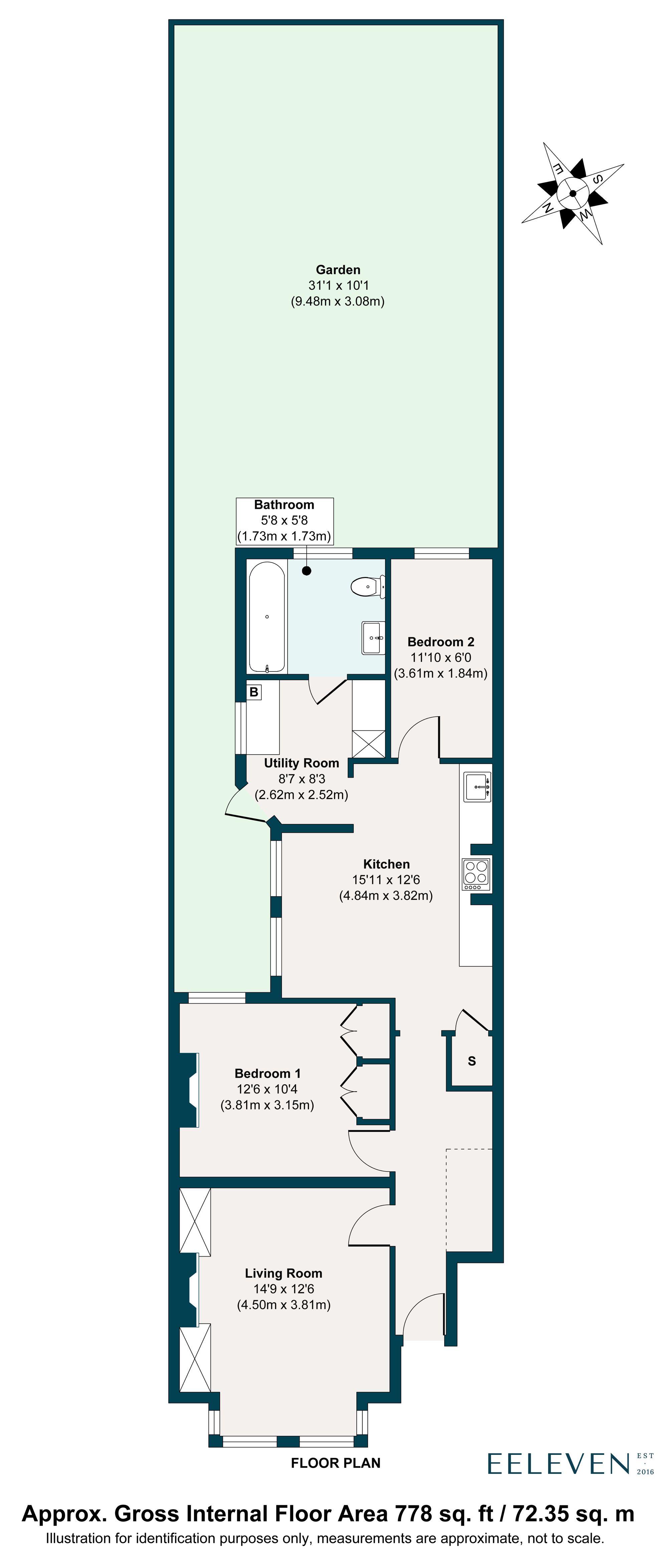 2 bed maisonette for sale in High Road Leyton, London, E10 - Property floorplan