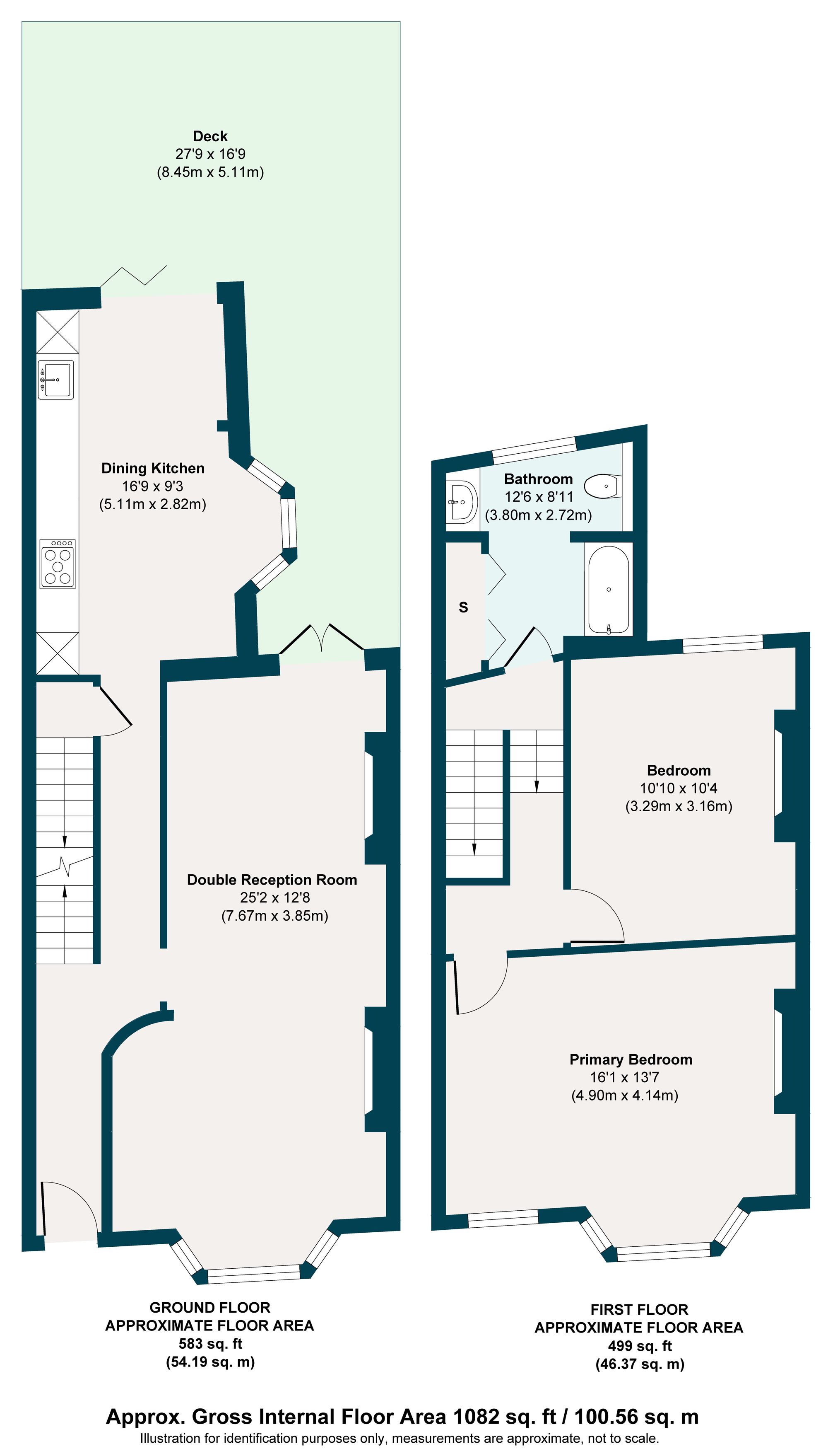 2 bed mid-terraced house for sale in Cann Hall Road, Leytonstone, London, E11 - Property floorplan