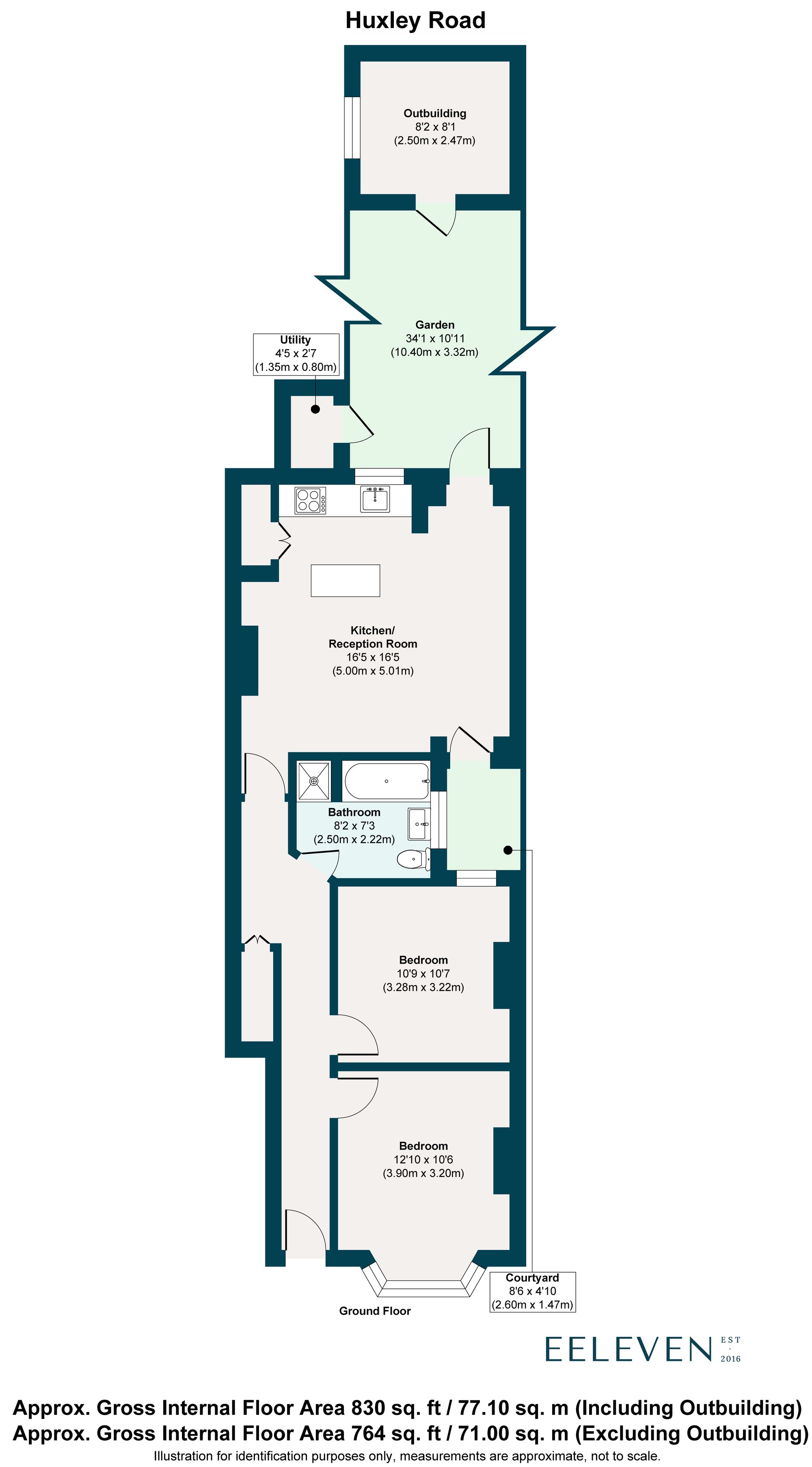 2 bed maisonette for sale in Huxley Road, Leyton, London, E10 - Property floorplan