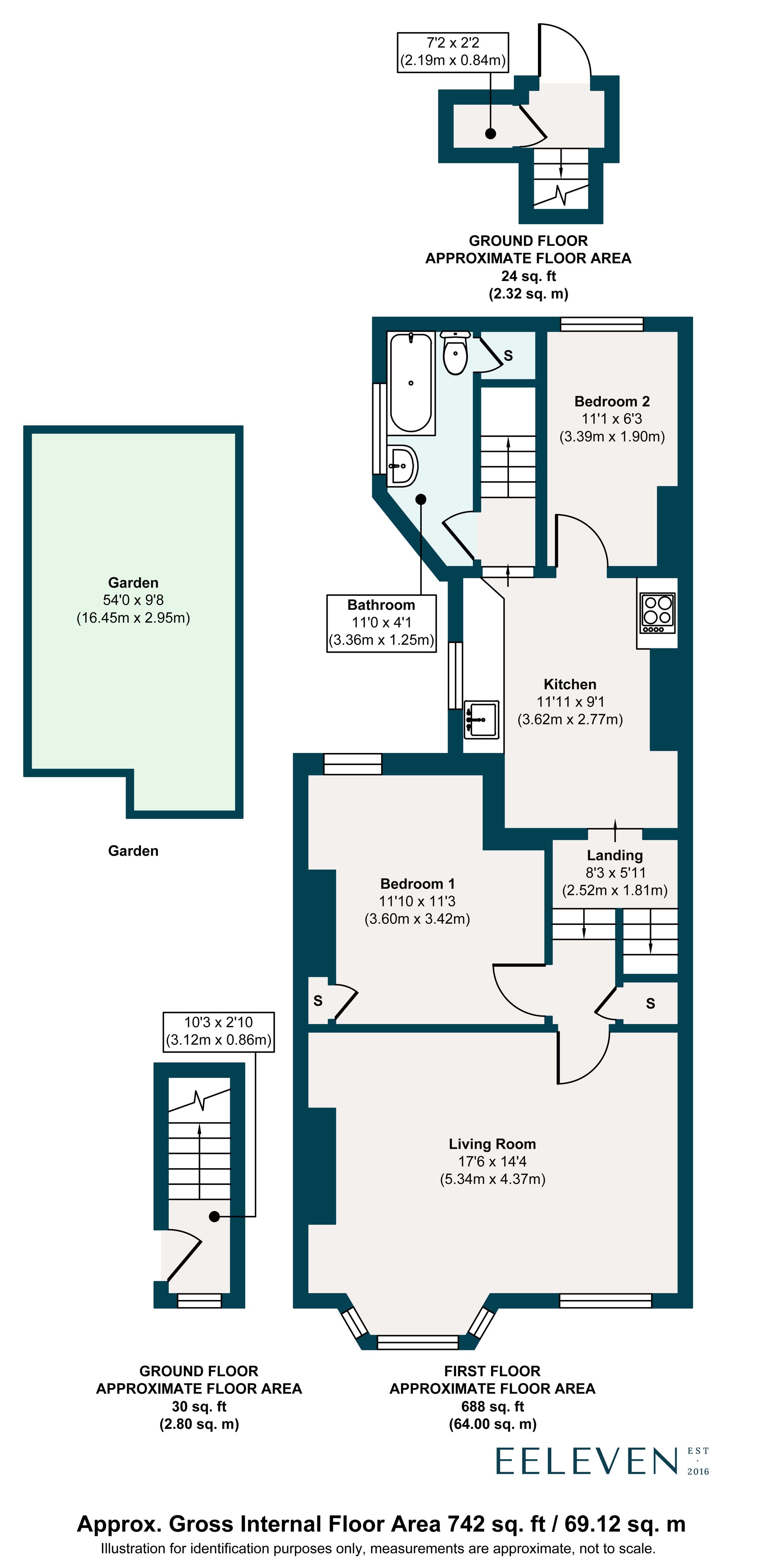 2 bed flat for sale in St. Annes Road, Leytonstone, London, E11 - Property floorplan