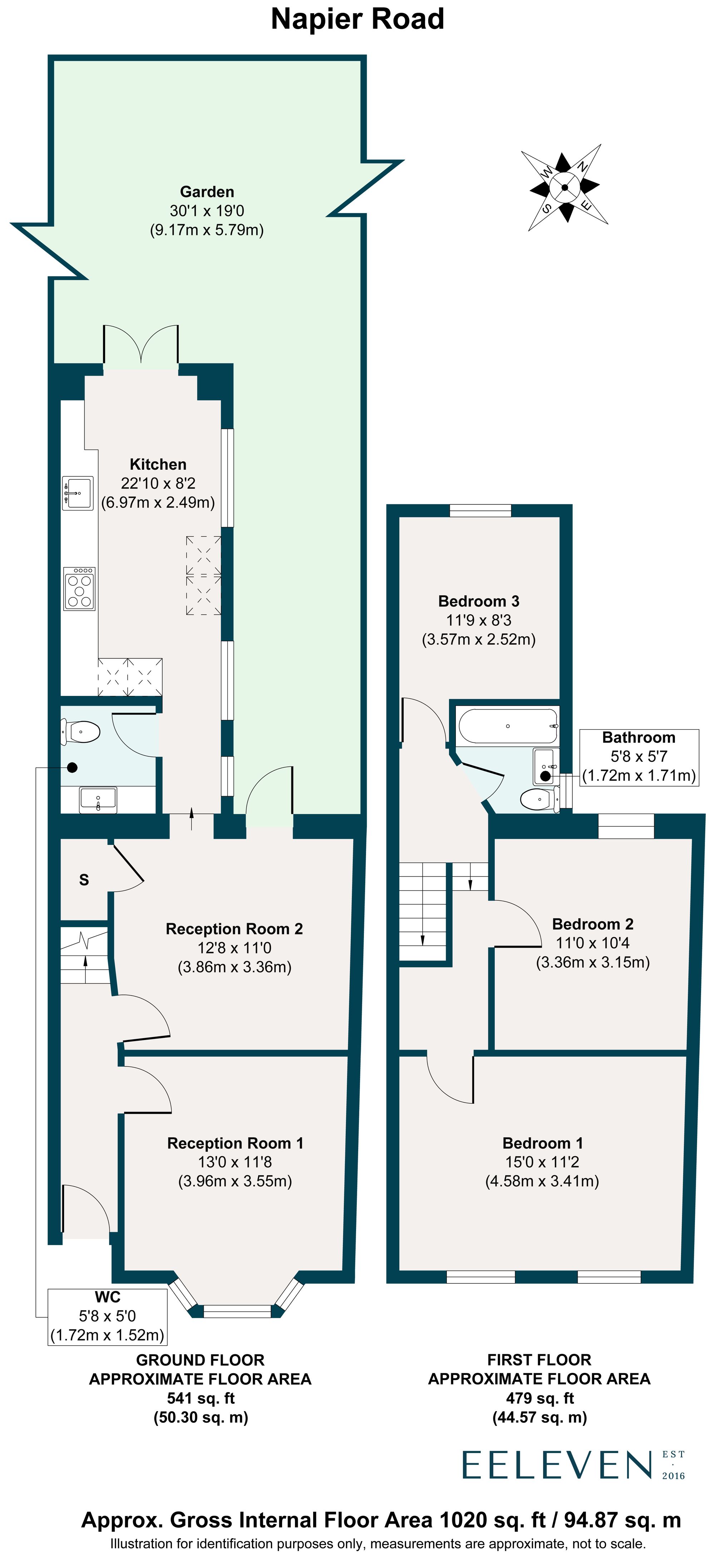 3 bed terraced house for sale in Napier Road, Leytonstone, London, E11 - Property floorplan