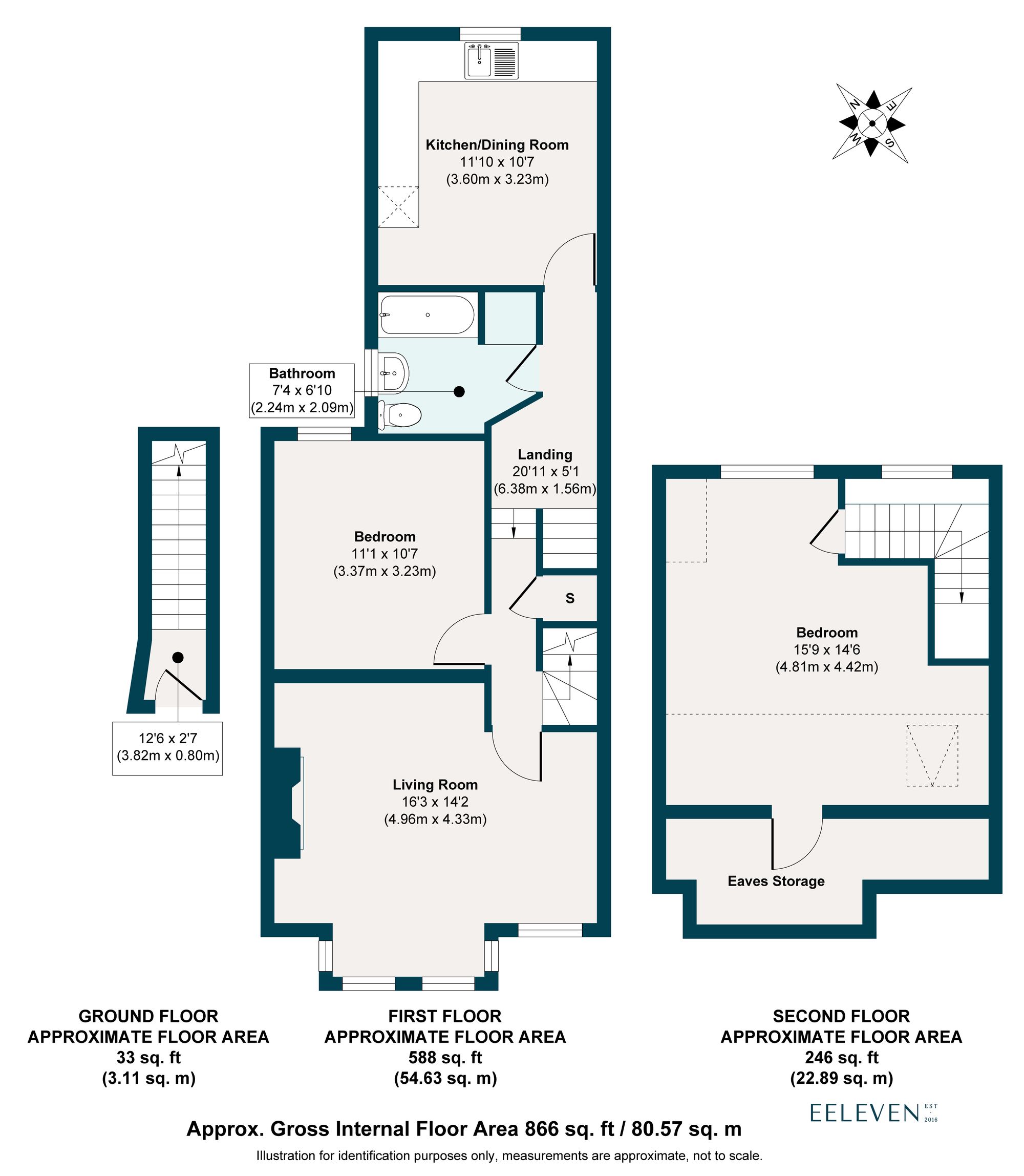 2 bed flat for sale in Cromer Road, Leyton, London, E10 - Property floorplan