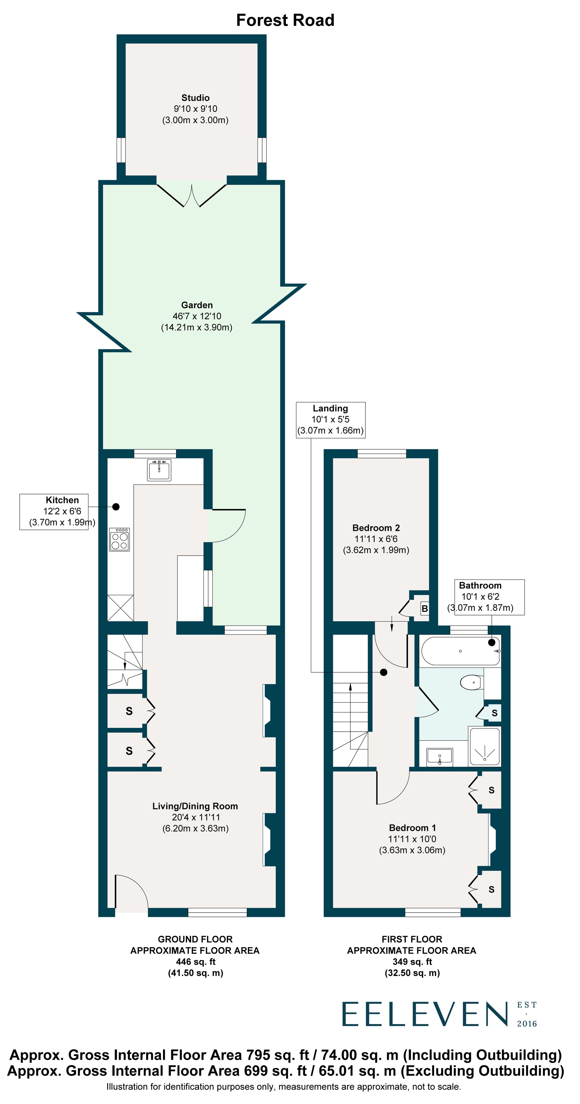 2 bed terraced house for sale in Forest Road, Upper Leytonstone, London, E11 - Property floorplan