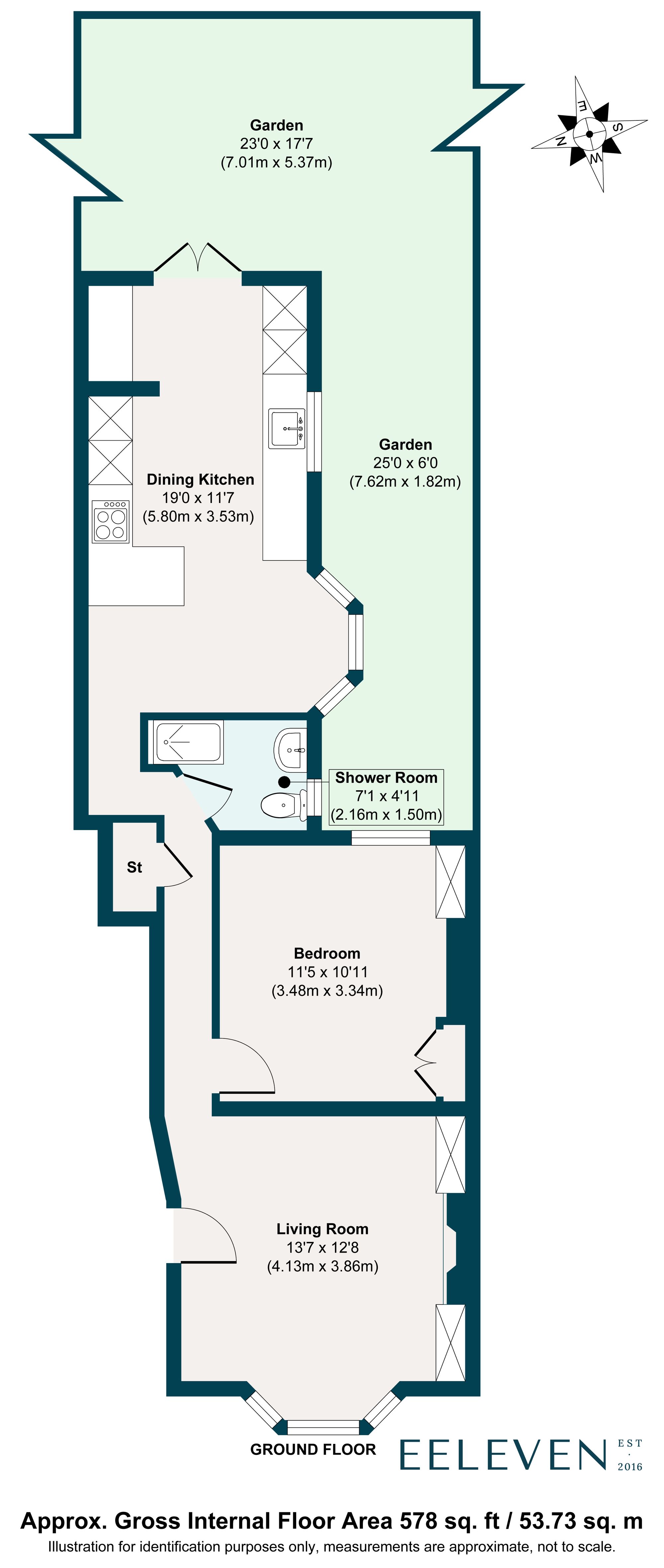 1 bed flat for sale in Melford Road, Leytonstone, London, E11 - Property floorplan