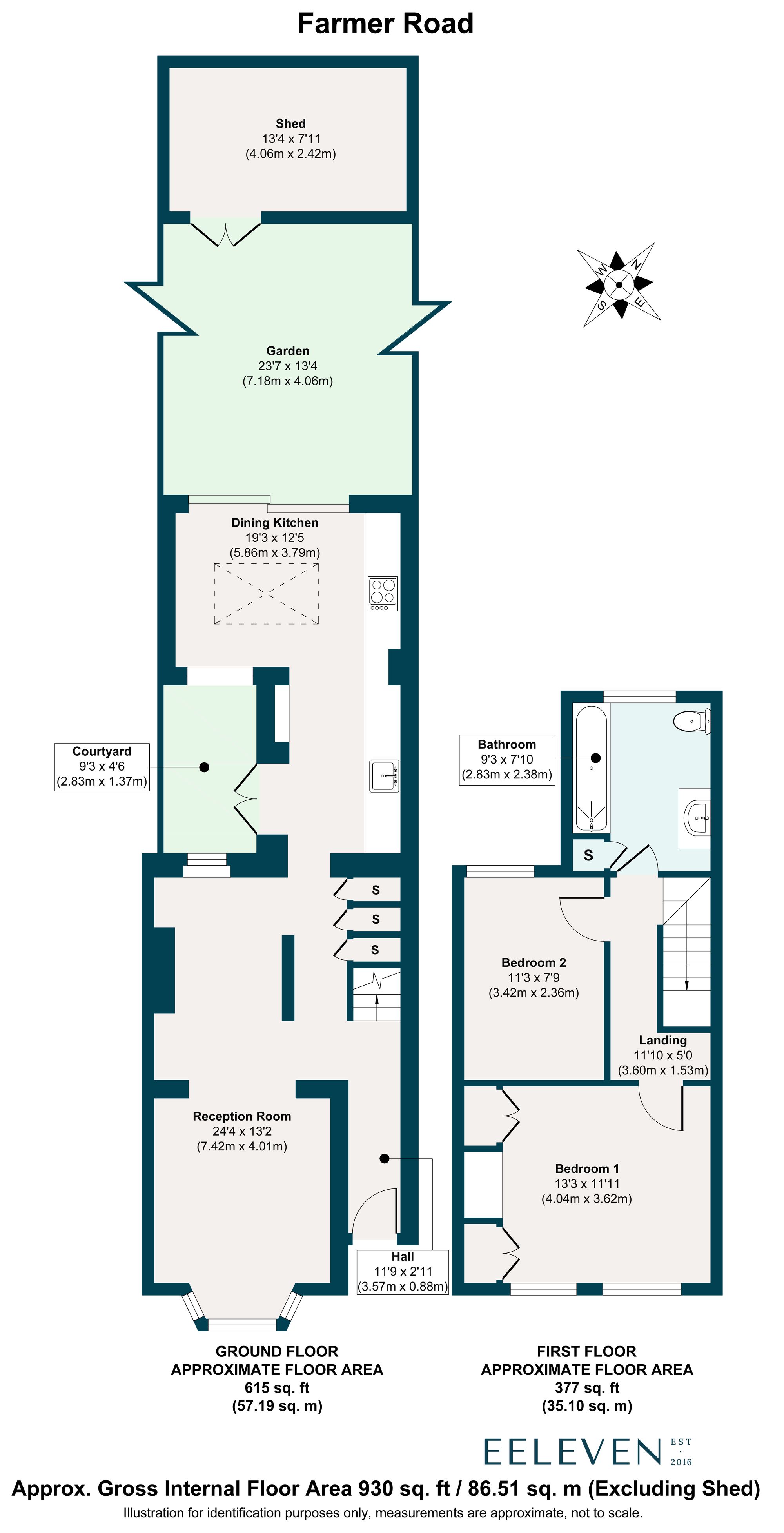 2 bed terraced house for sale in Farmer Road, Leyton, London, E10 - Property floorplan