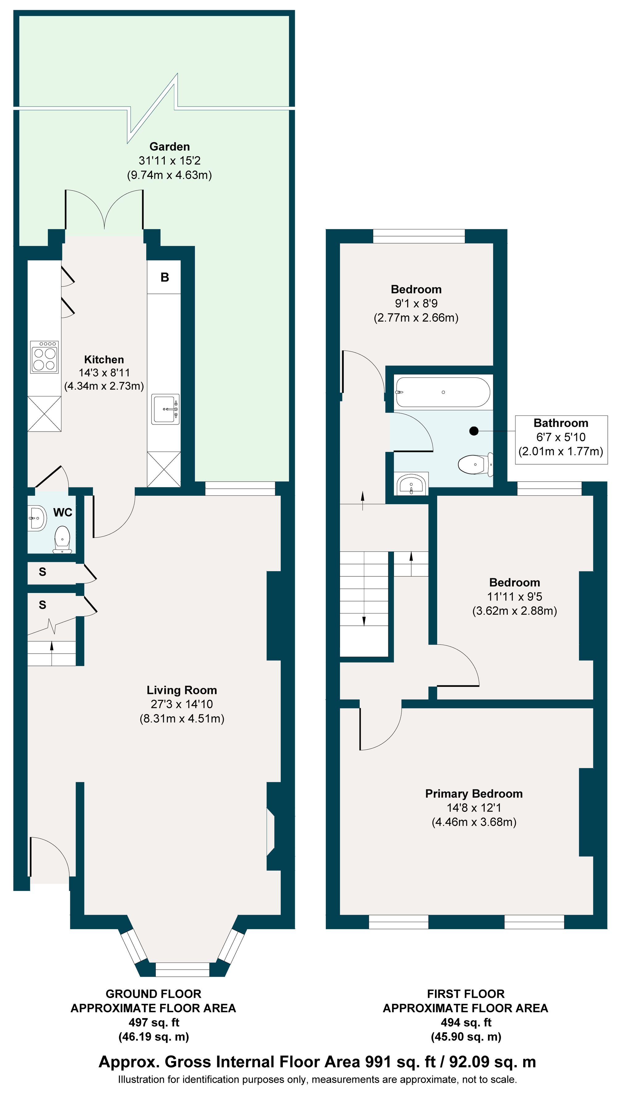 3 bed mid-terraced house for sale in Melford Road, Leytonstone, London, E11 - Property floorplan