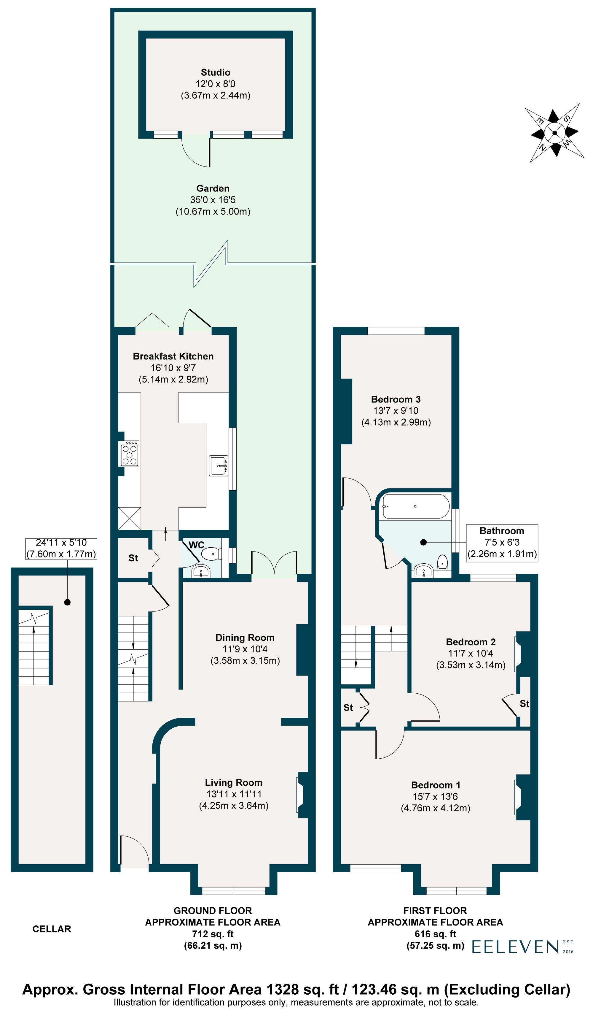 3 bed mid-terraced house for sale in Melford Road, Leytonstone, London, E11 - Property floorplan