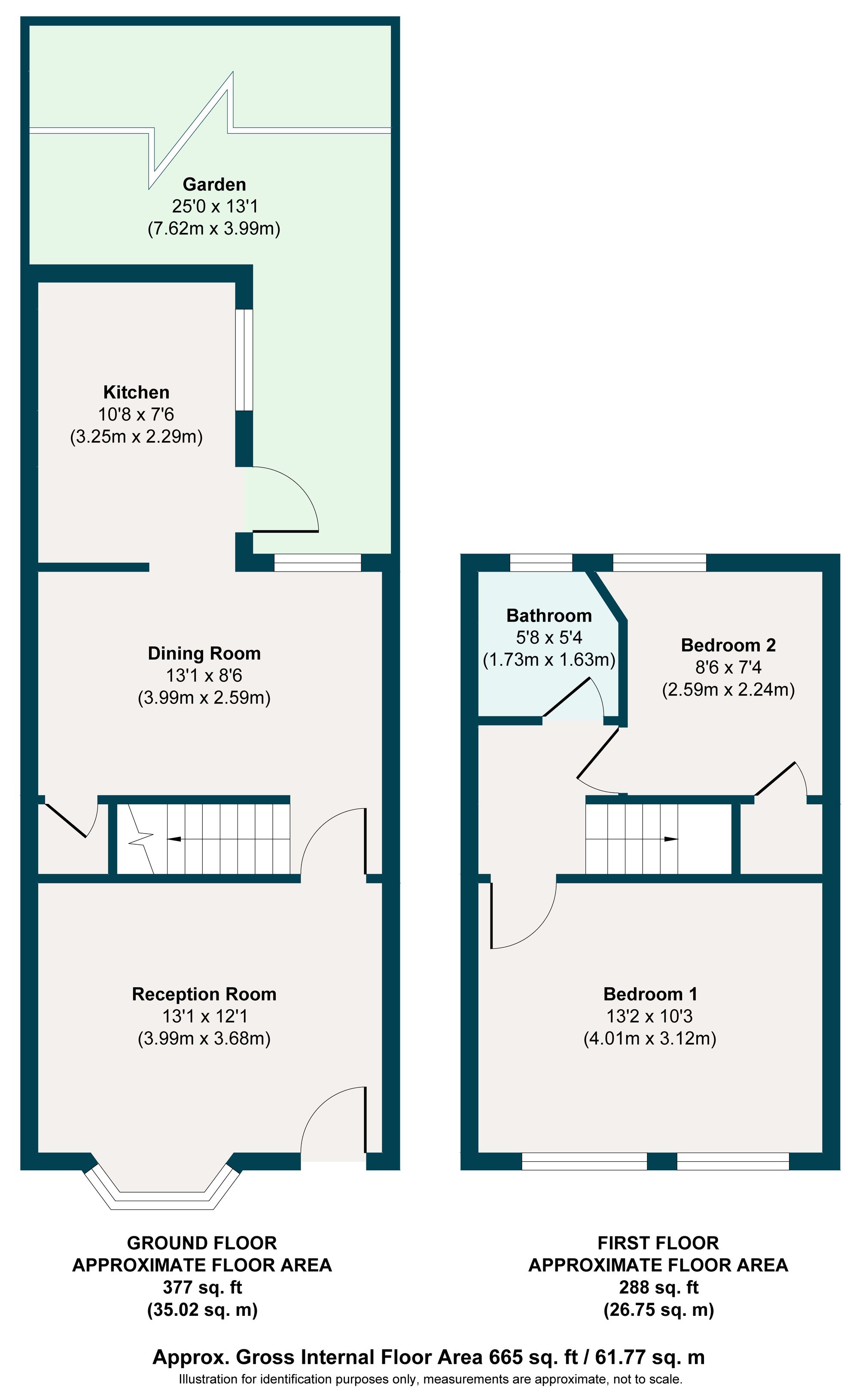 2 bed mid-terraced house to rent in Thorpe Road, Forest Gate, London, E7 - Property floorplan