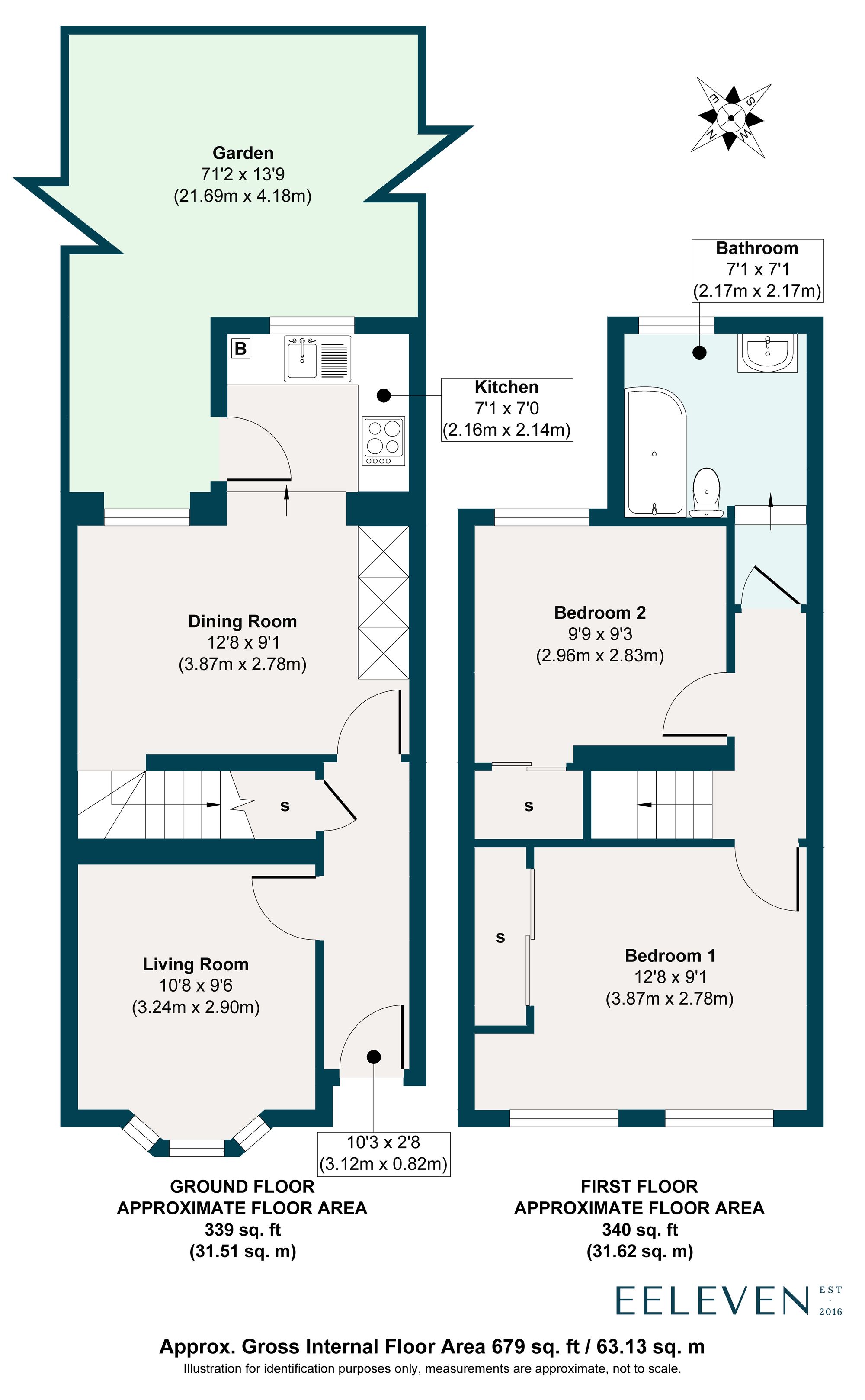 2 bed terraced house for sale in Farmer Road, Leyton, London, E10 - Property floorplan