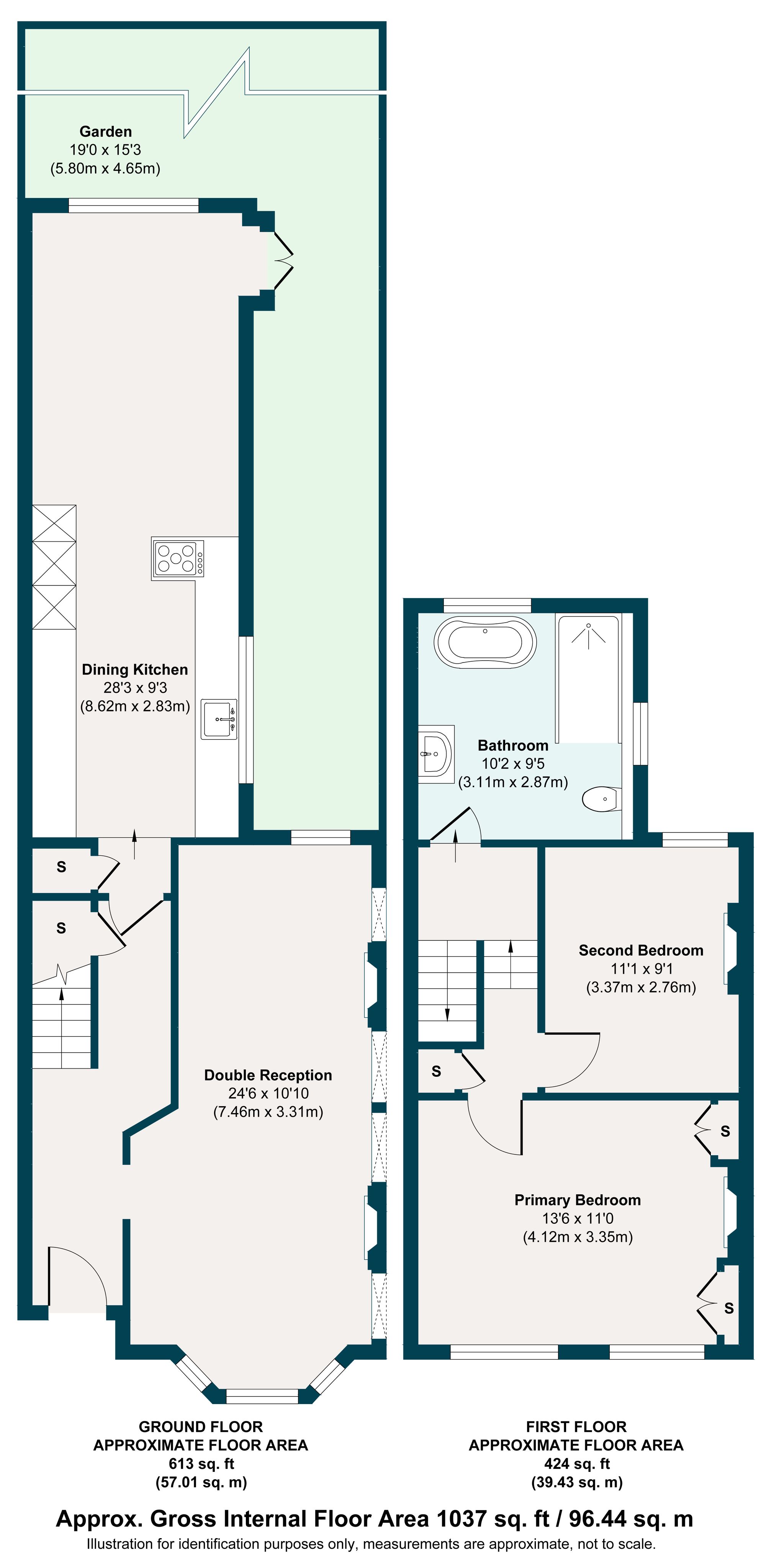 2 bed mid-terraced house for sale in Granleigh Road, Leytonstone, London E11 - Property floorplan