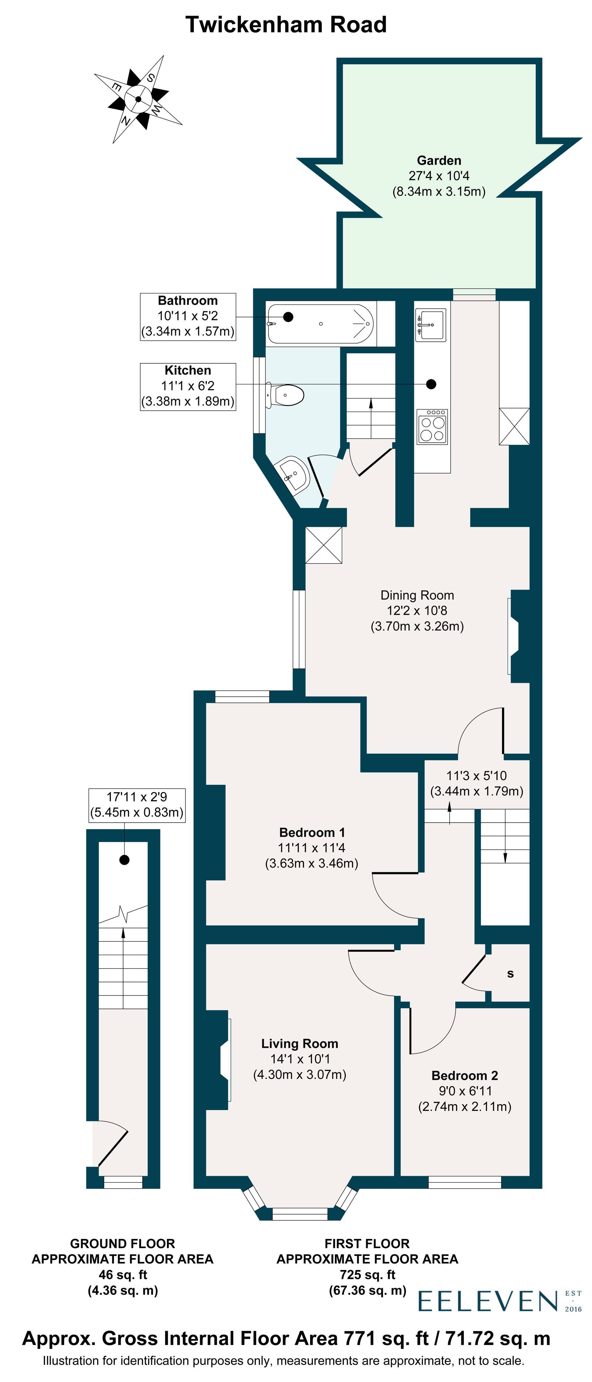 2 bed maisonette for sale in Twickenham Road, Leytonstone, London, E11 - Property floorplan