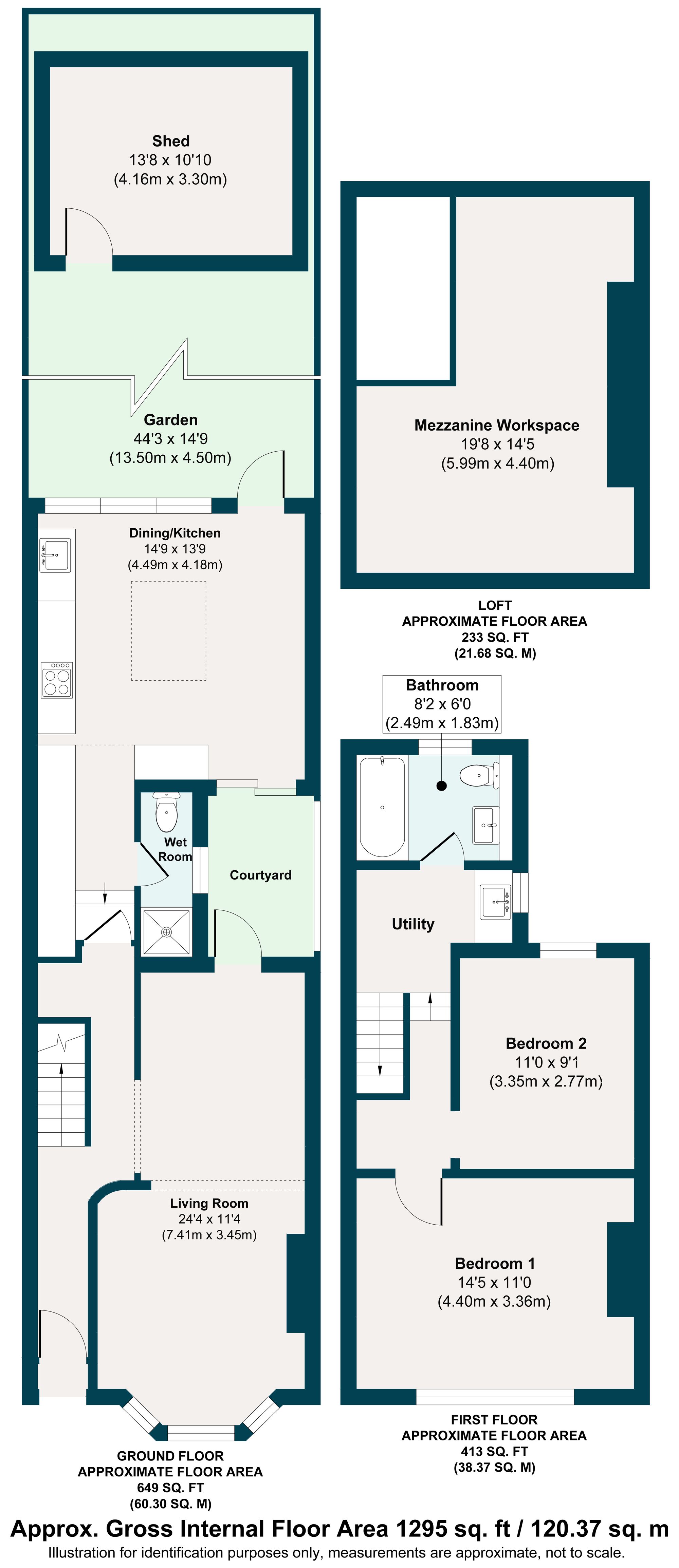 2 bed mid-terraced house for sale in Morley Road, Leyton, London, E10 - Property floorplan