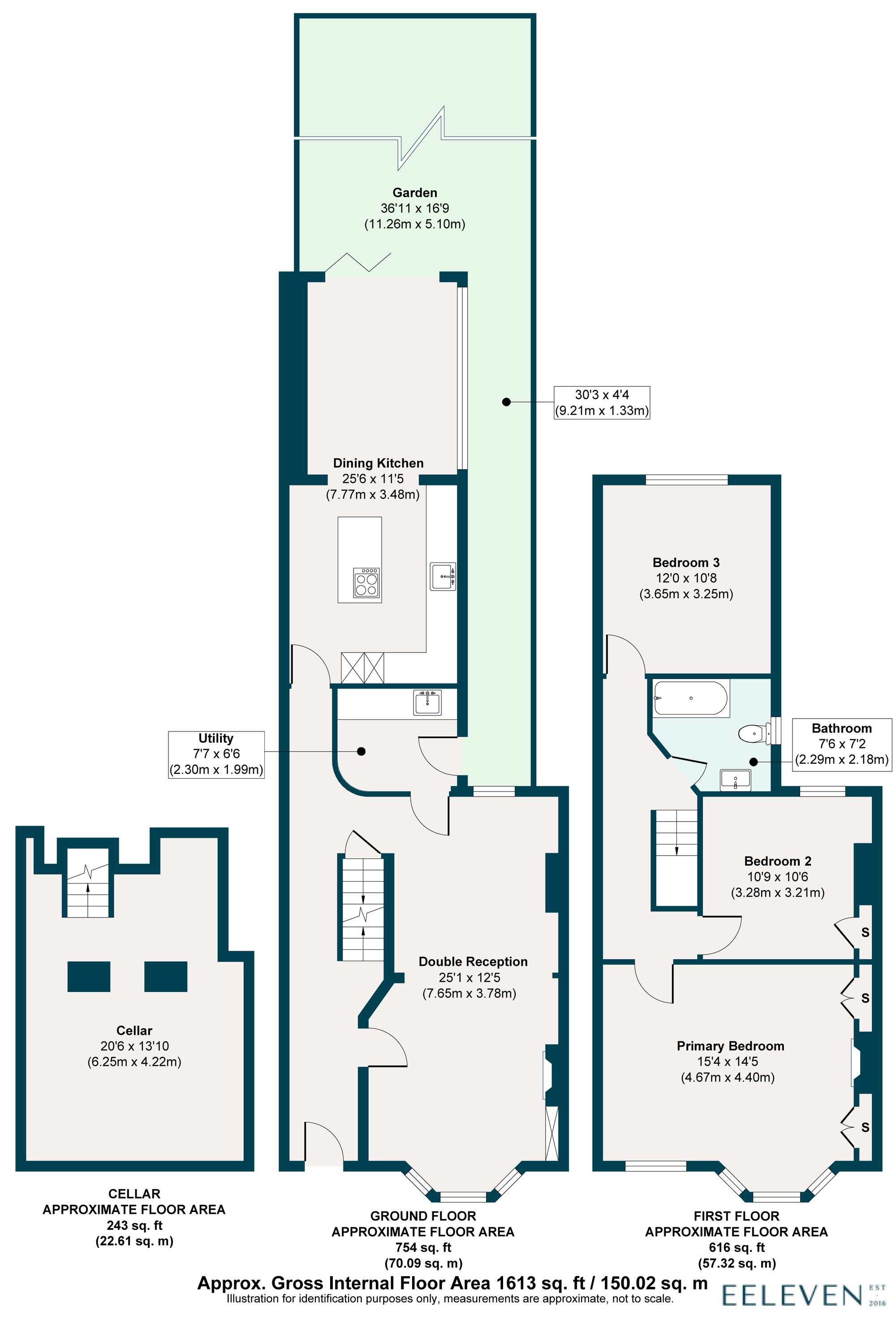 3 bed mid-terraced house for sale in Colchester Road, Leyton, London, E10 - Property floorplan