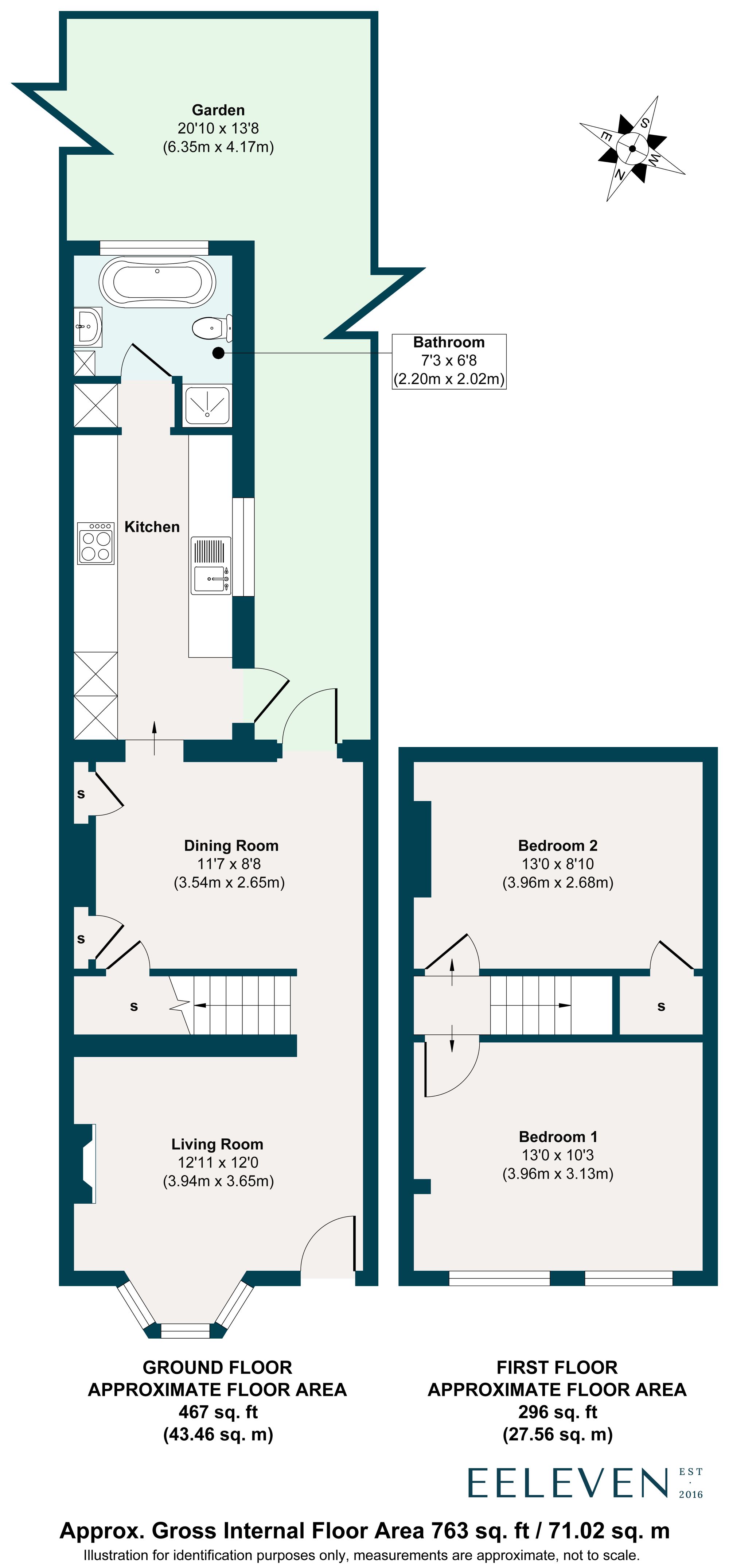 2 bed mid-terraced house for sale in Trumpington Road, Forest Gate, London, E7 - Property floorplan