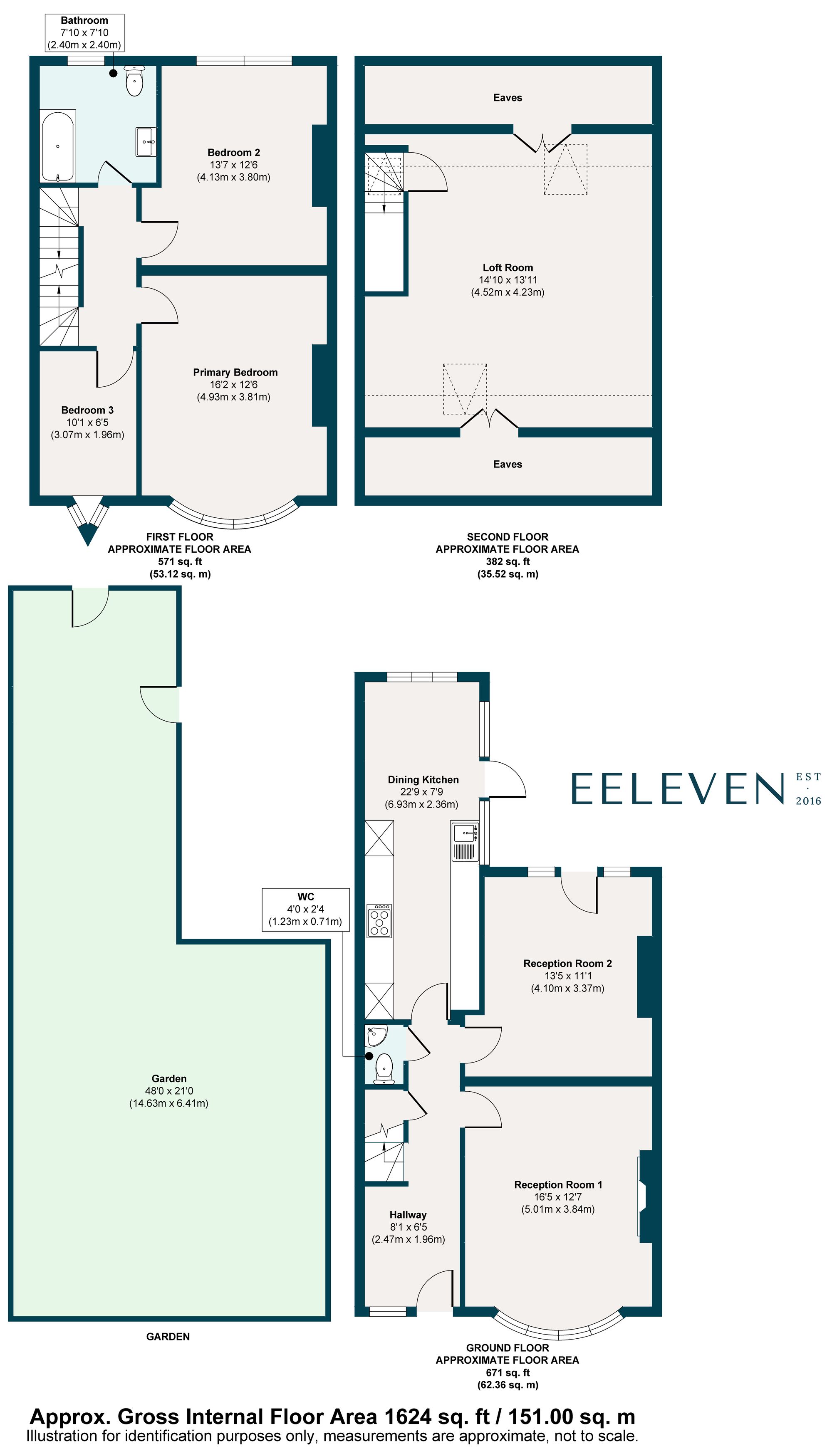 3 bed mid-terraced house for sale in Sandringham Road, Leyton, London, E10 - Property floorplan