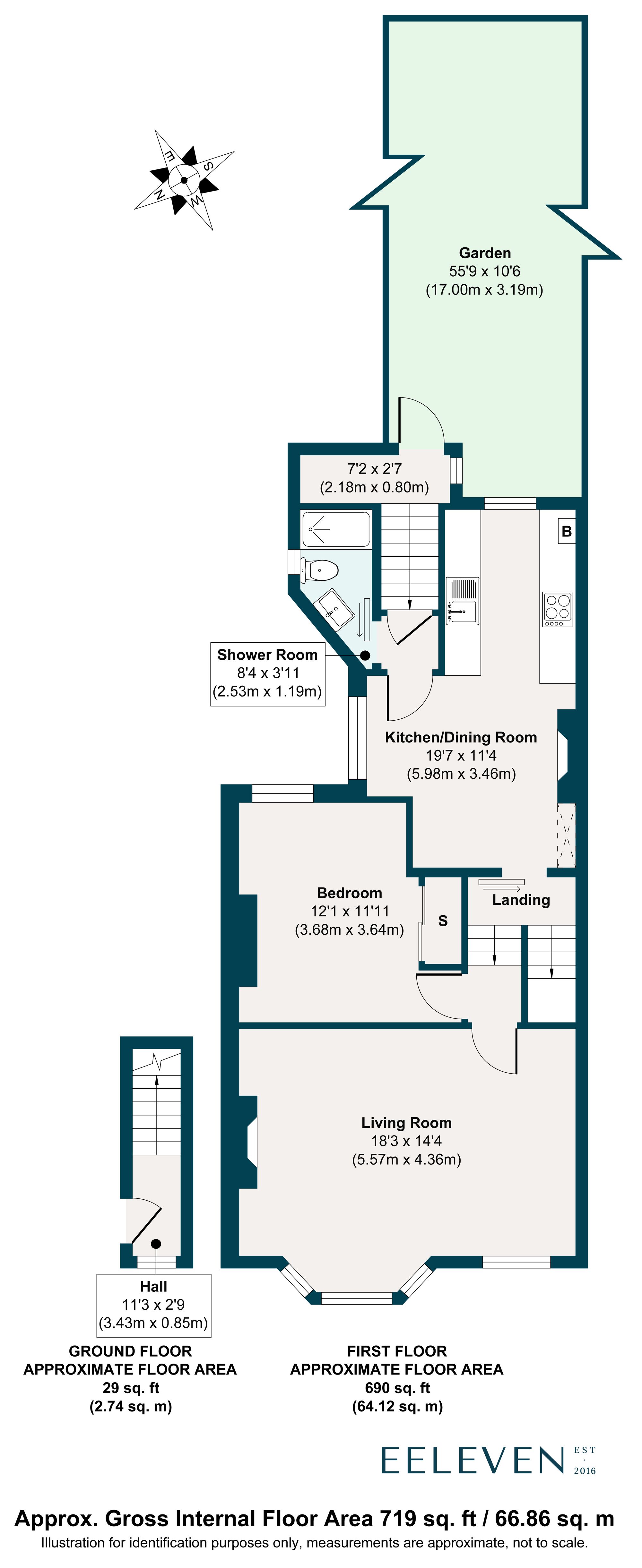 1 bed maisonette to rent in Albert Road, London, E10 - Property floorplan