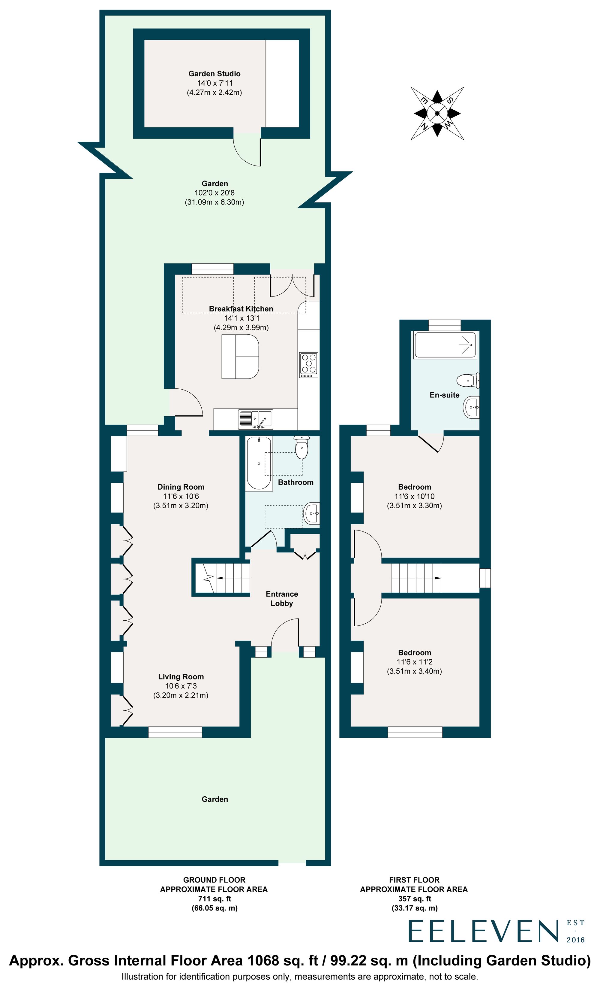 2 bed end of terrace house for sale in Thornhill Road, Leyton, London, E10 - Property floorplan