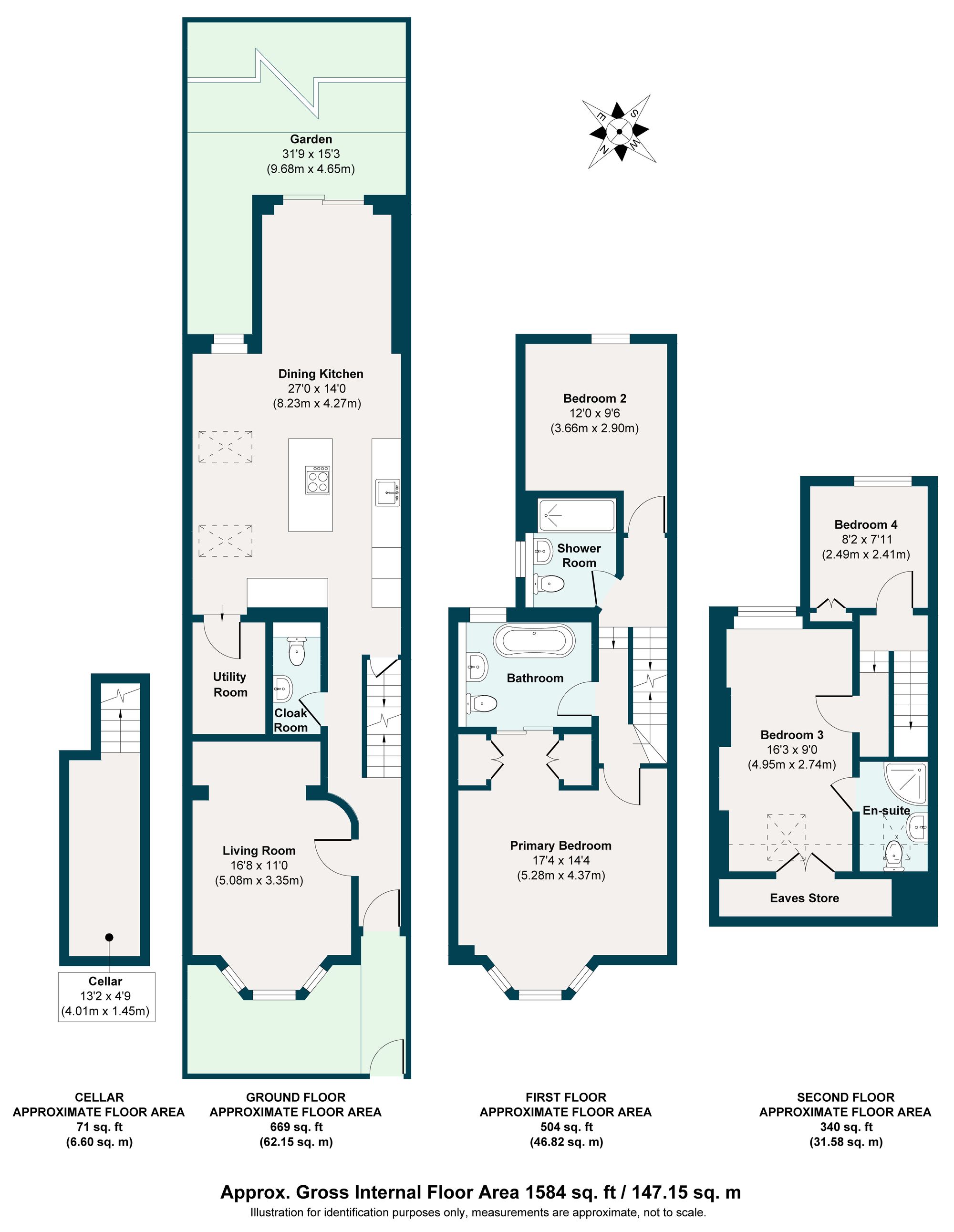 4 bed mid-terraced house for sale in St. Georges Road, Leyton, London, E10 - Property floorplan