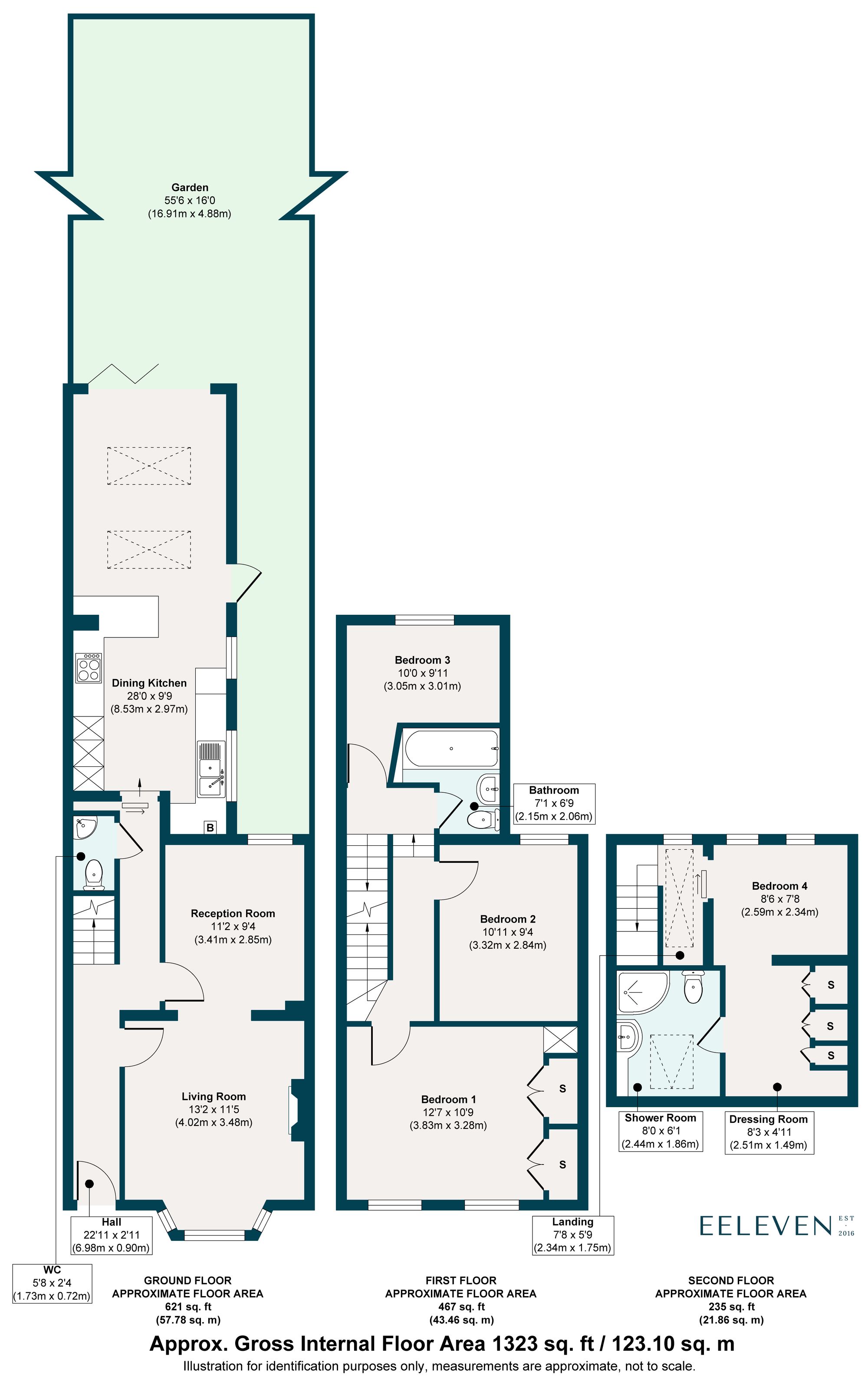 4 bed mid-terraced house for sale in Leslie Road, Leytonstone, London, E11 - Property floorplan