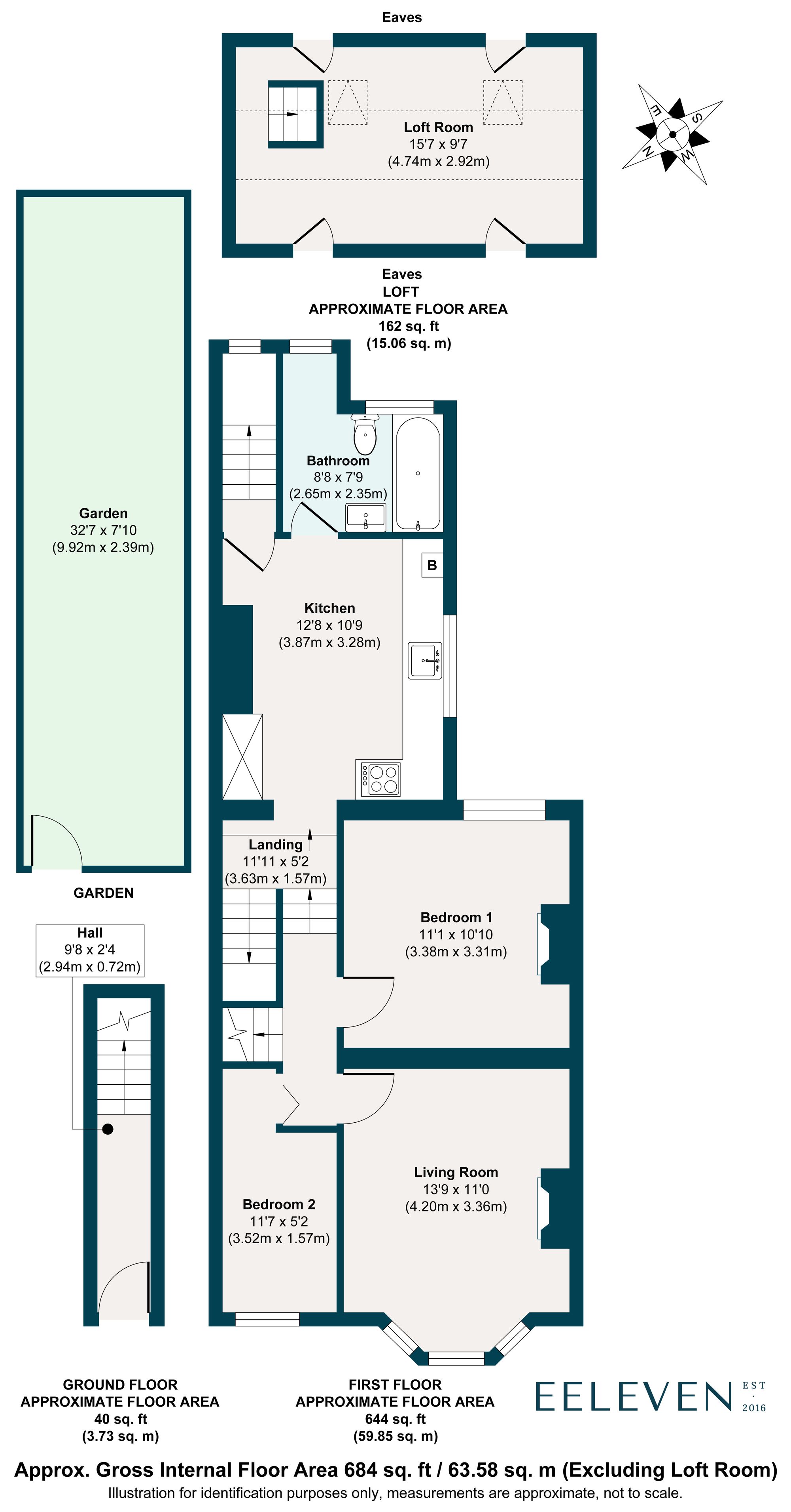 2 bed maisonette for sale in Morley Road, Leyton, London, E10 - Property floorplan