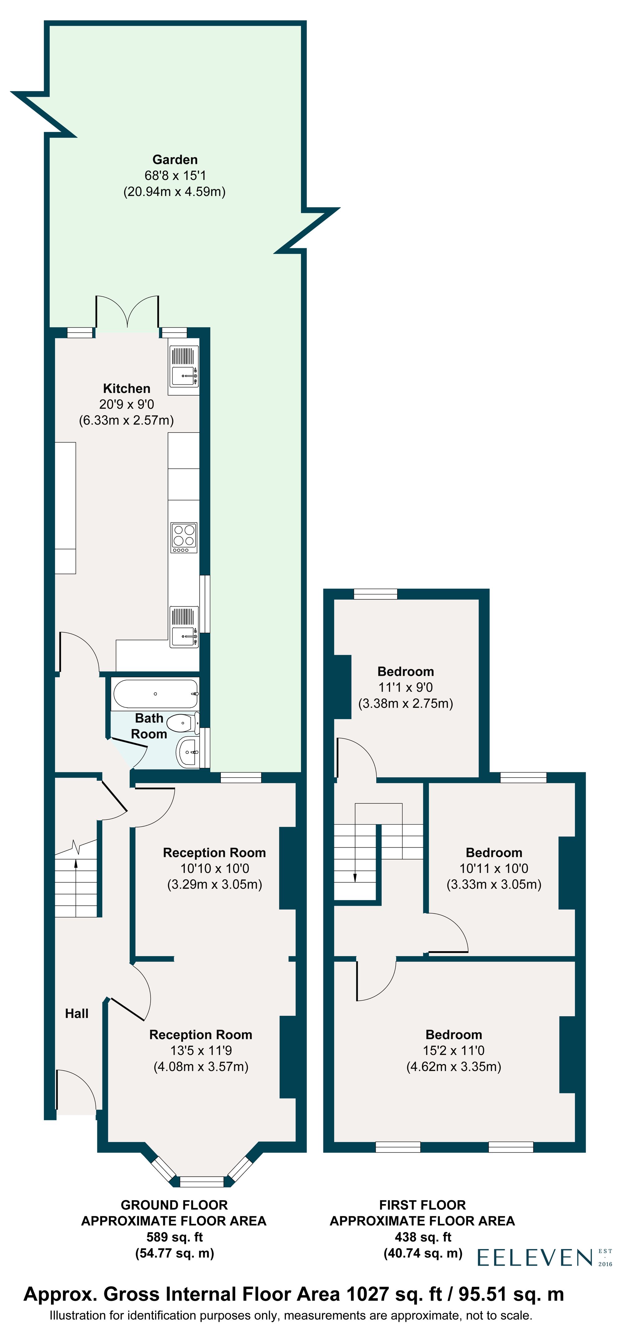 3 bed mid-terraced house for sale in Halley Road, Forest Gate, London, E7 - Property floorplan