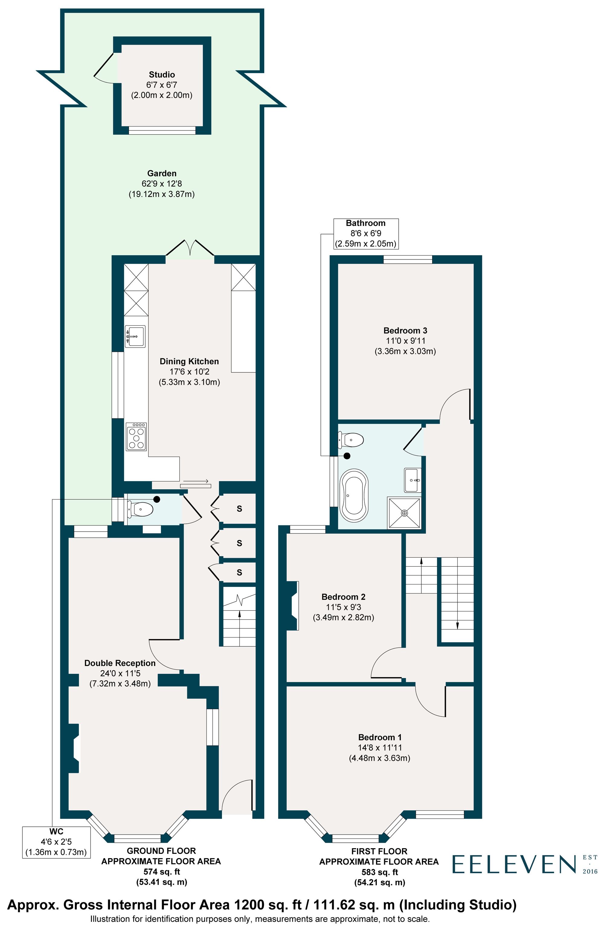3 bed mid-terraced house for sale in Dawlish Road, Leyton, London, E10 - Property floorplan