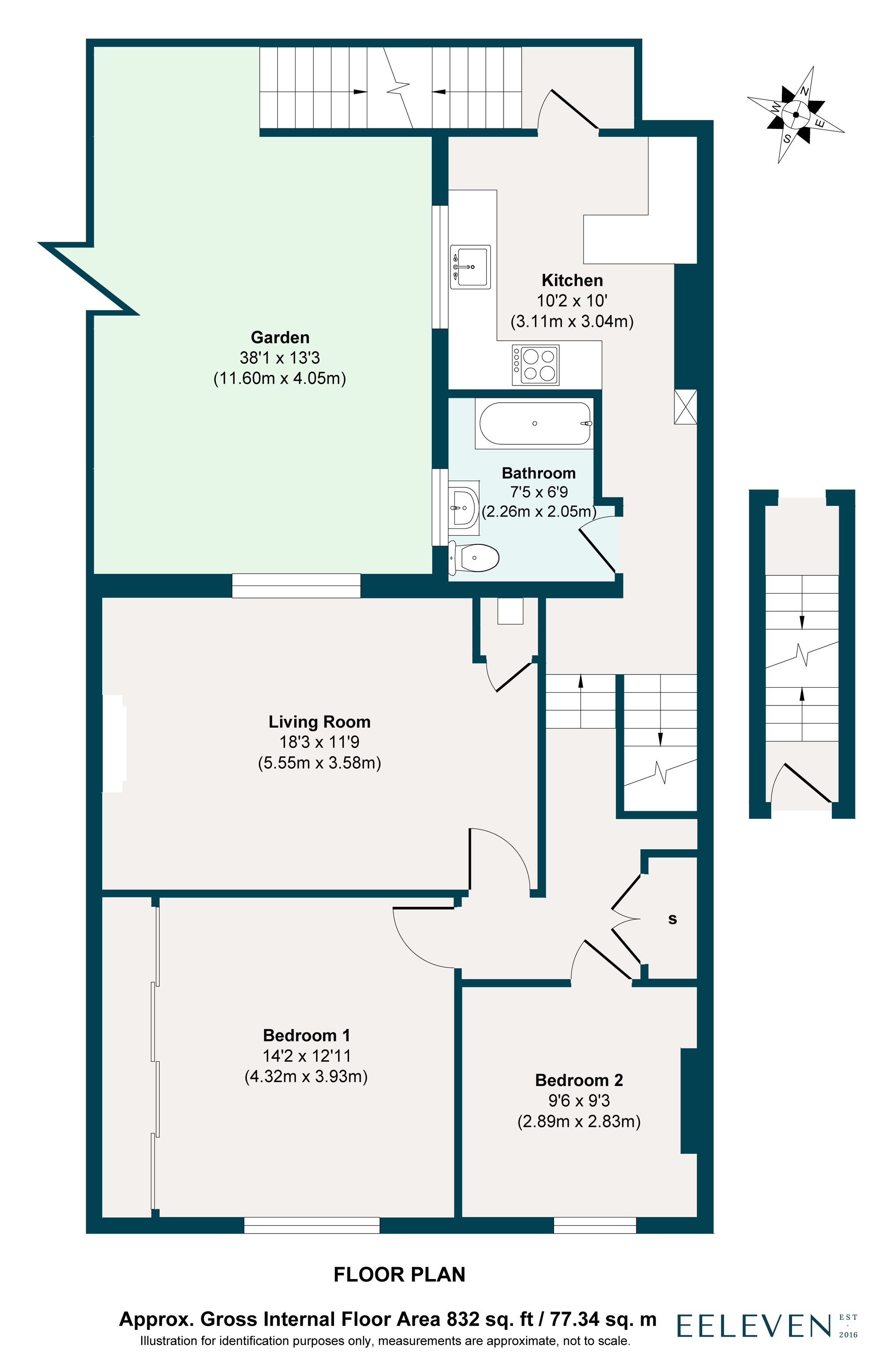 2 bed flat for sale in Osborne Road, Forest Gate, London, E7 - Property floorplan