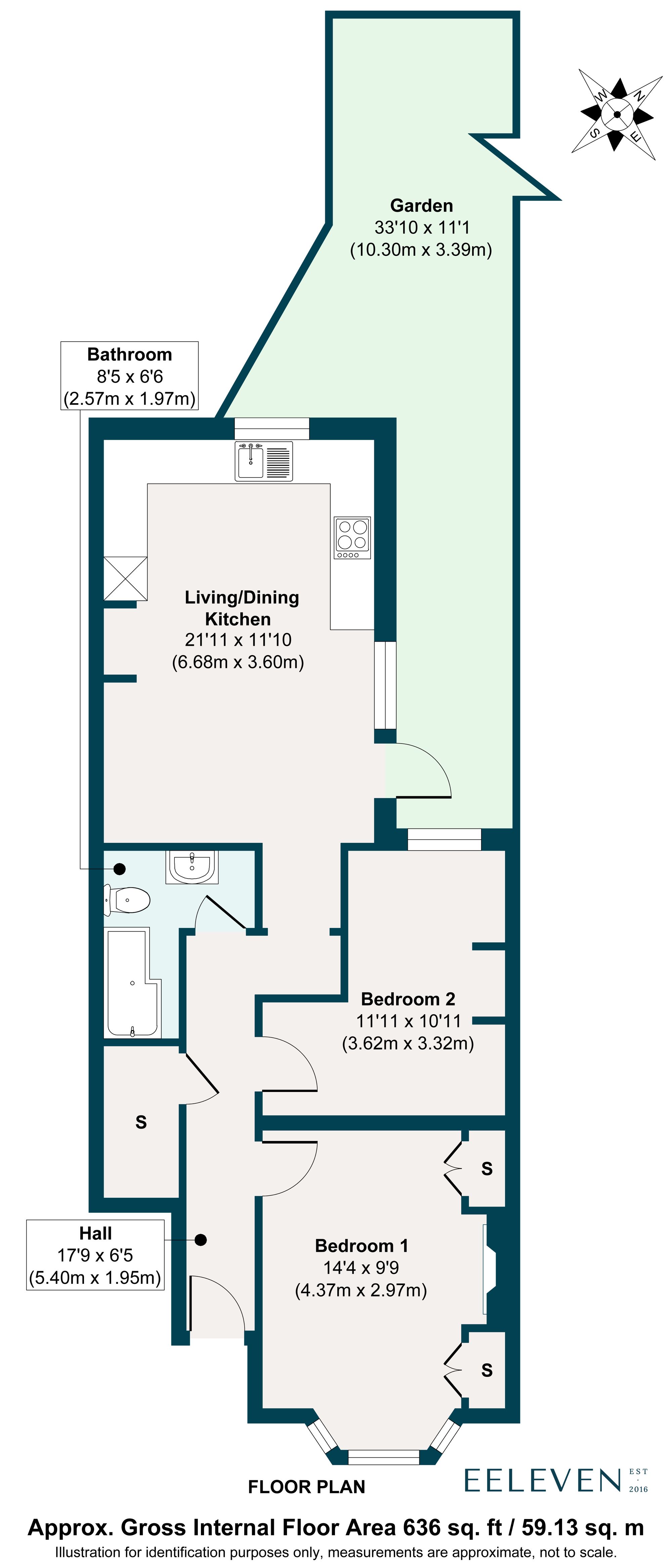2 bed maisonette for sale in Albert Road, Leyton, London, E10 - Property floorplan