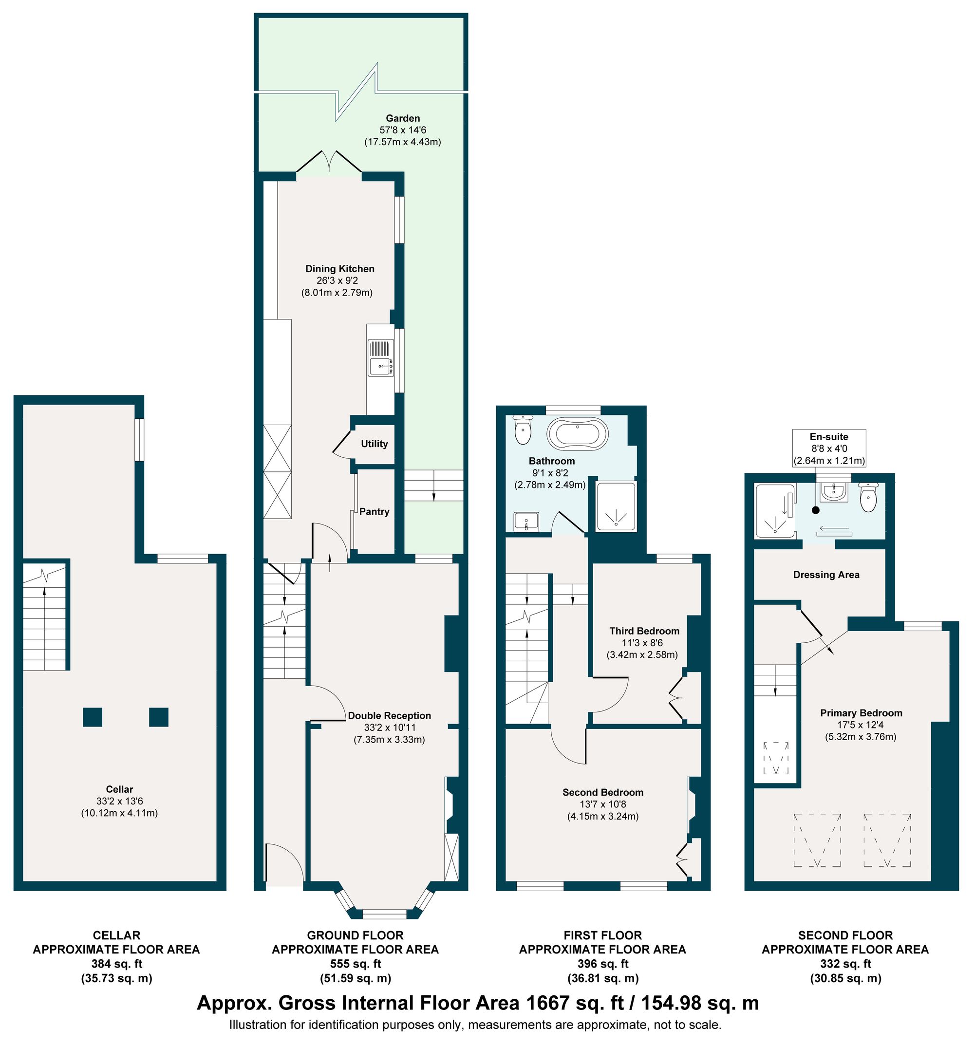 3 bed mid-terraced house for sale in Balmoral Road, Leyton, London, E10 - Property floorplan