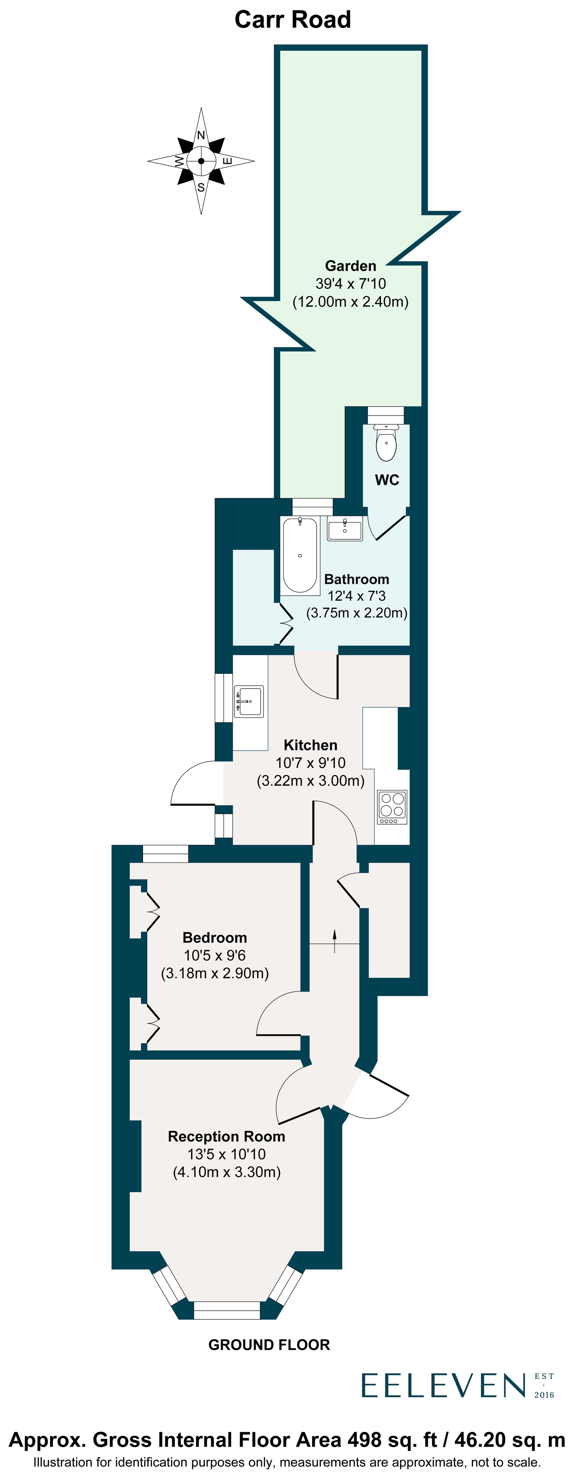 1 bed flat for sale in Carr Road, Walthamstow, London, E17 - Property floorplan