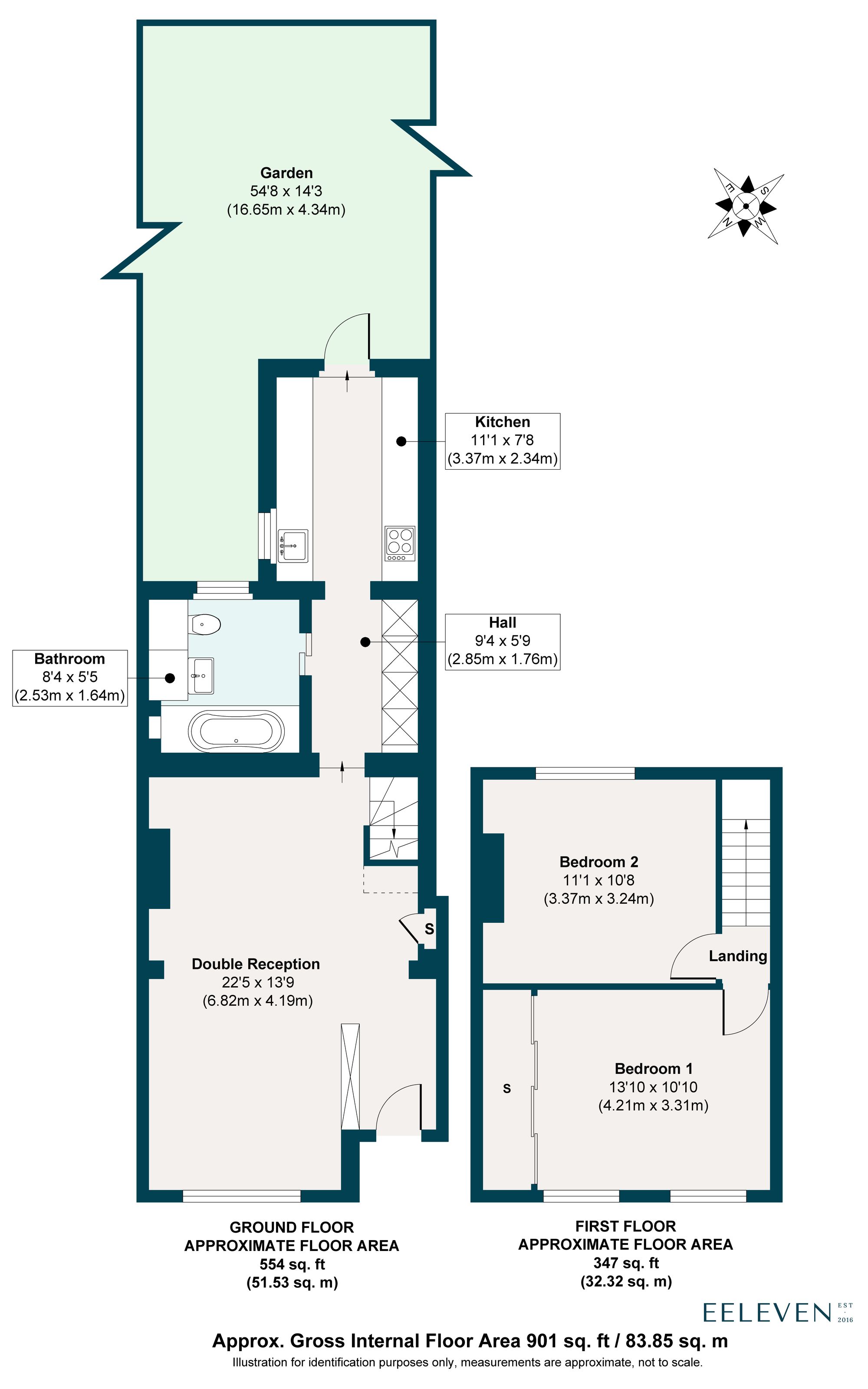 2 bed terraced house for sale in Byron Road, Leyton, London, E10 - Property floorplan