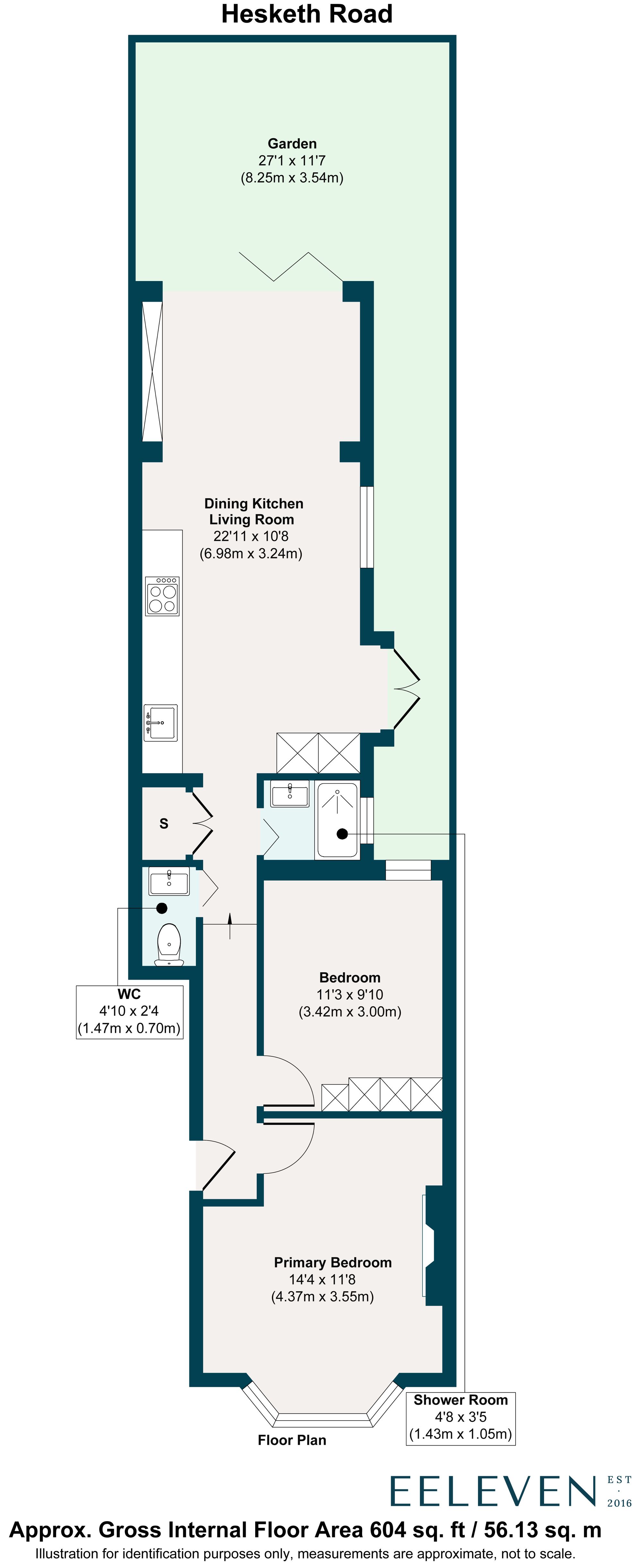 2 bed flat for sale in Hesketh Road, Forest Gate, London, E7 - Property floorplan