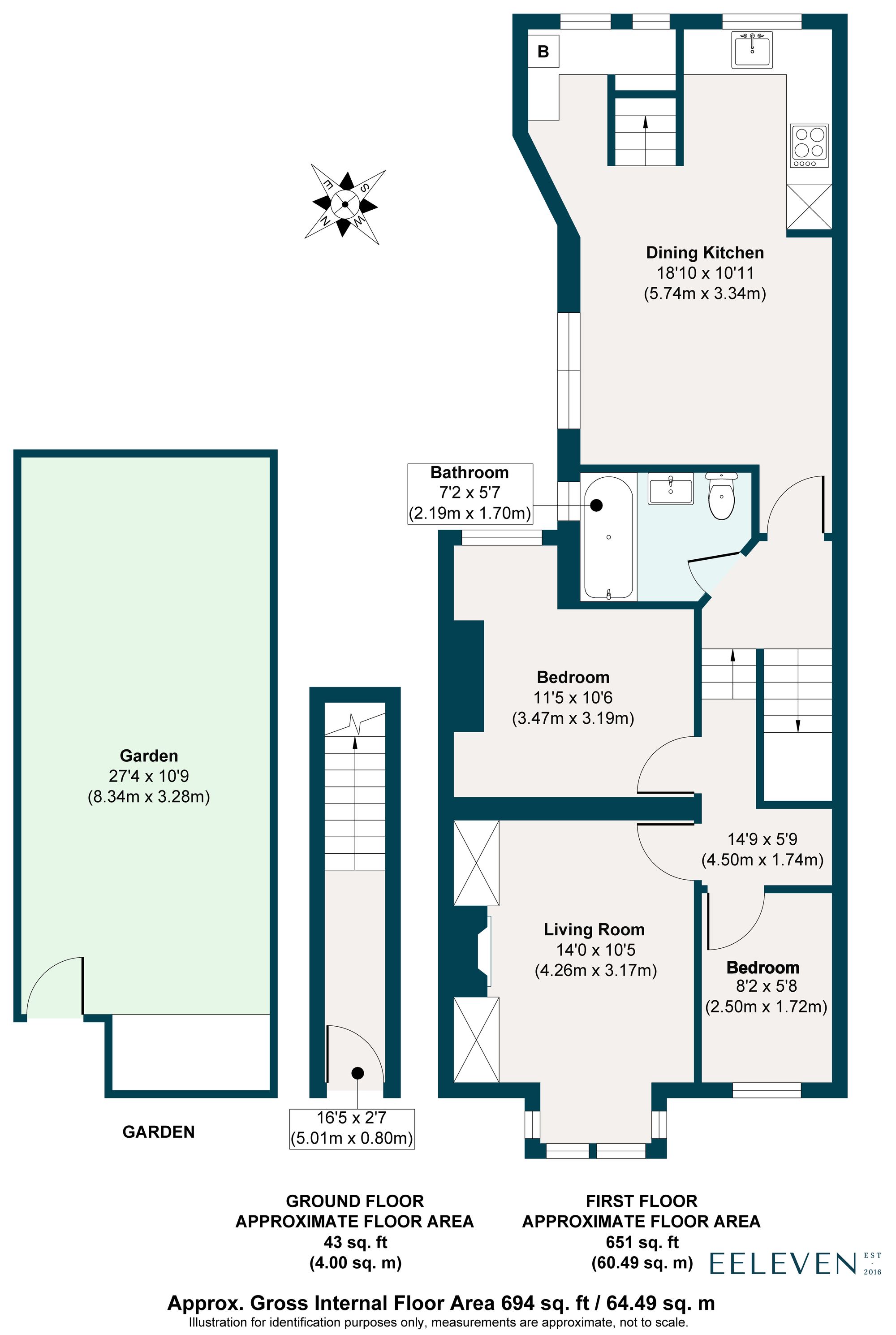 2 bed maisonette for sale in Pretoria Road, Leytonstone, London, E11 - Property floorplan