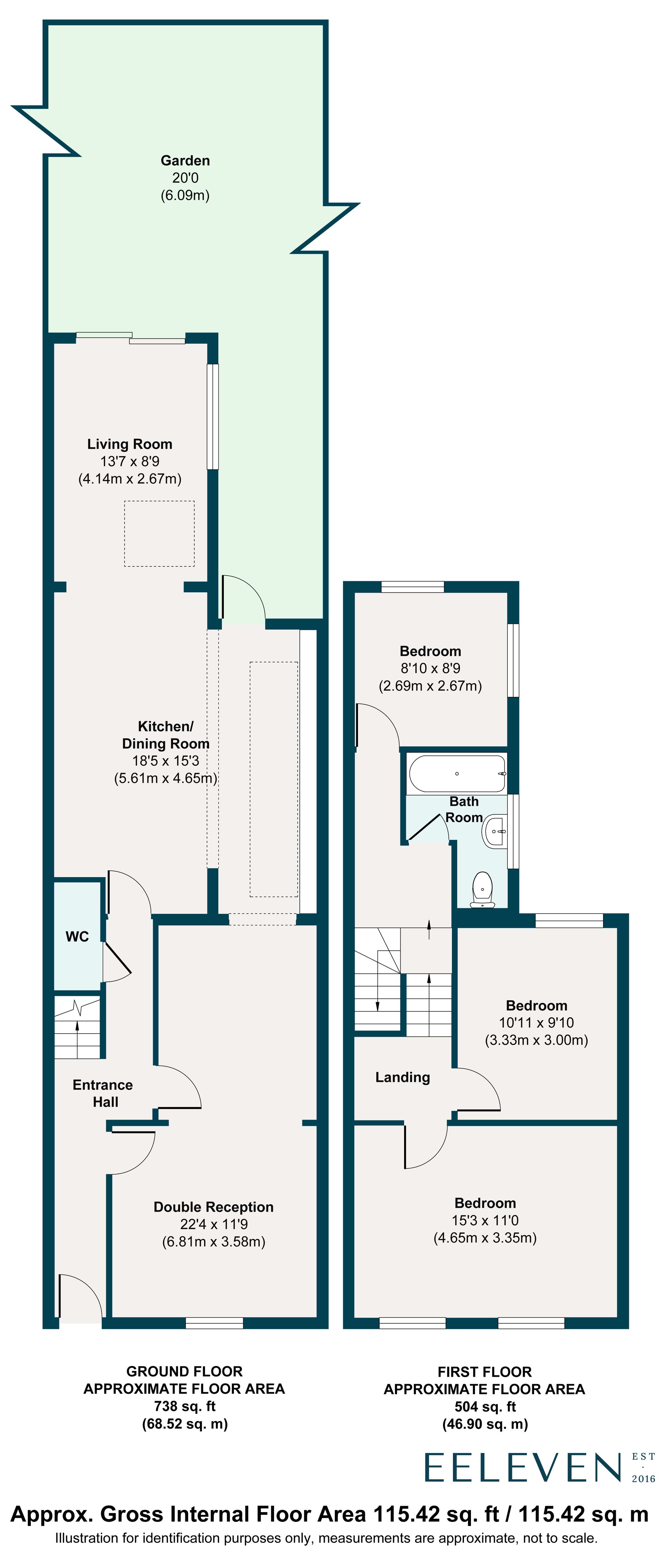 3 bed terraced house for sale in Pearcroft Road, Leytonstone, London, E11 - Property floorplan