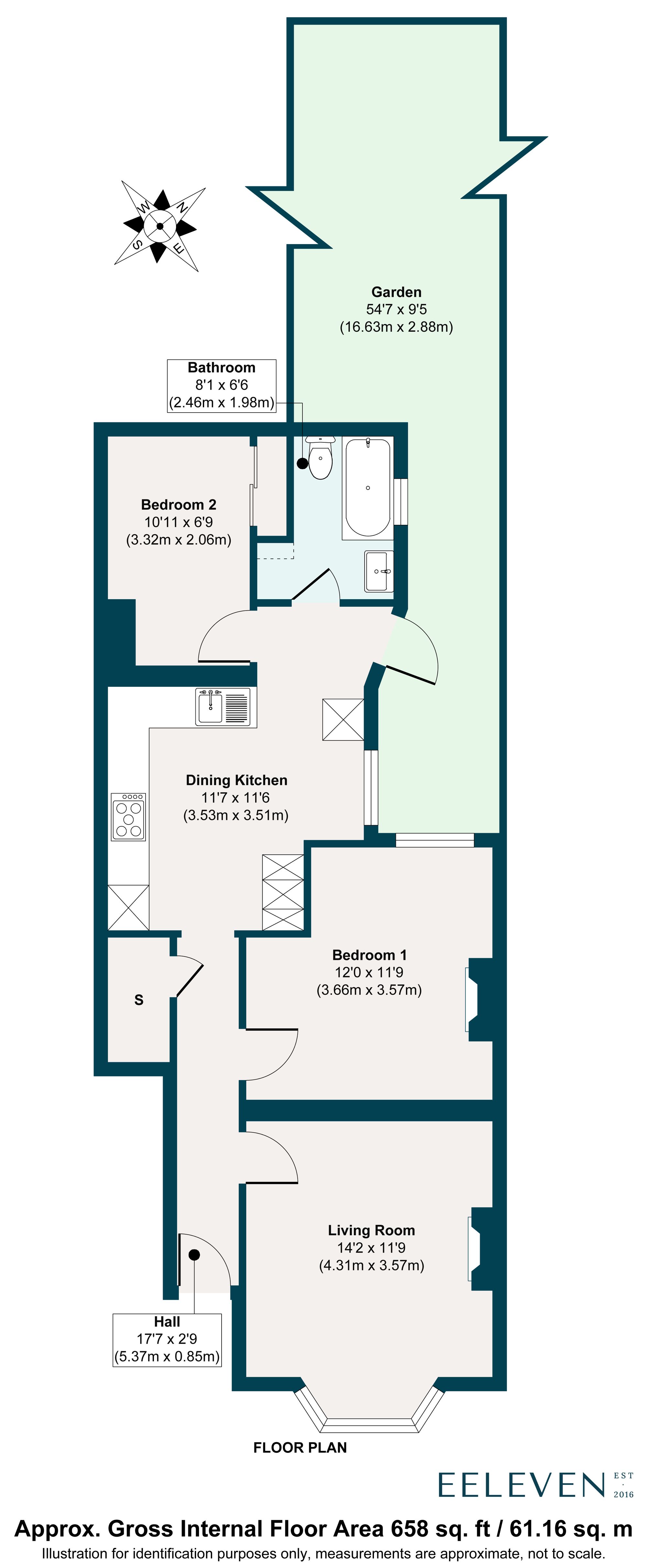 2 bed maisonette for sale in Claude Road, Leyton, London, E10 - Property floorplan