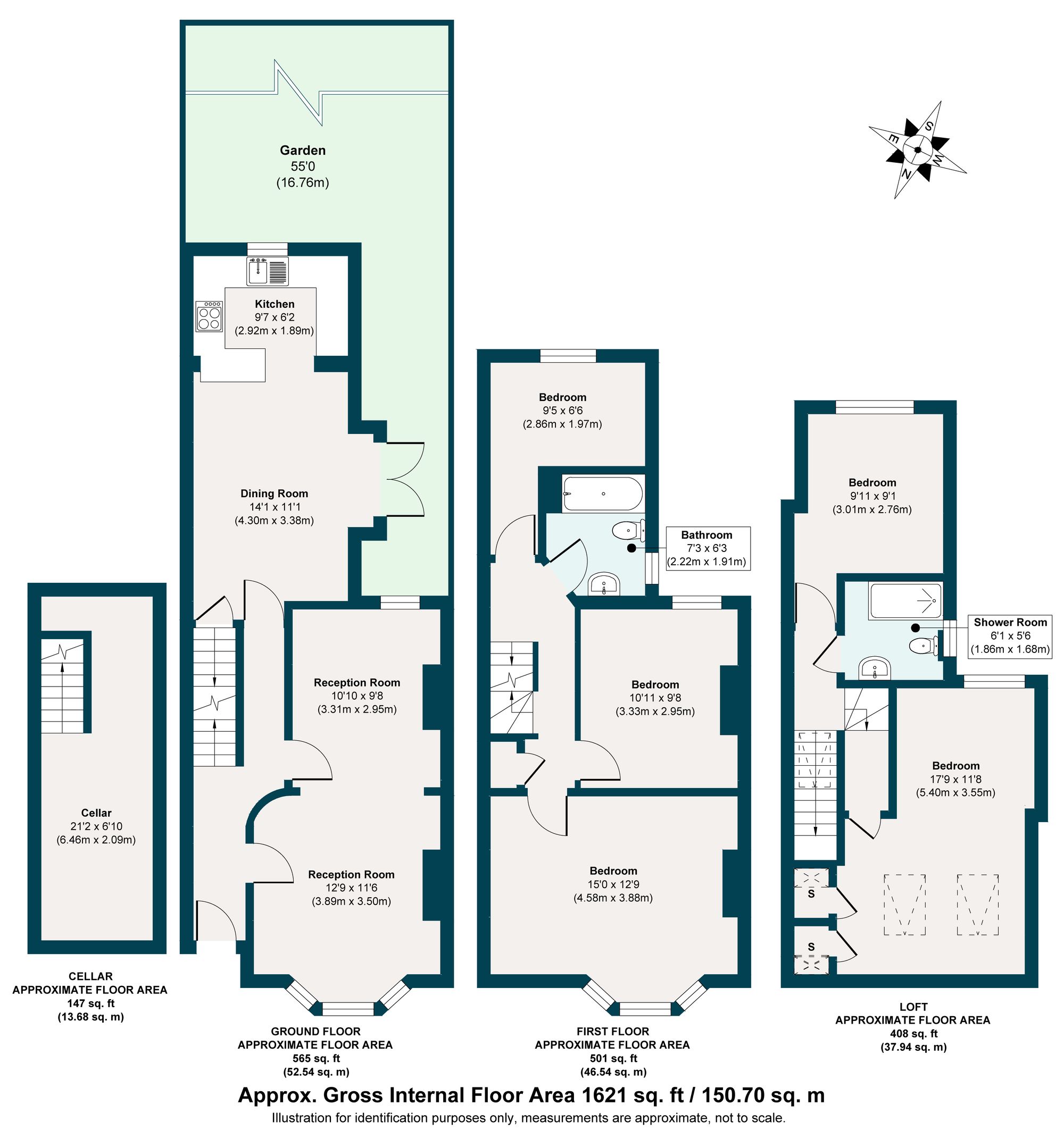 5 bed mid-terraced house for sale in Ruckholt Road, Leyton, London, E10 - Property floorplan