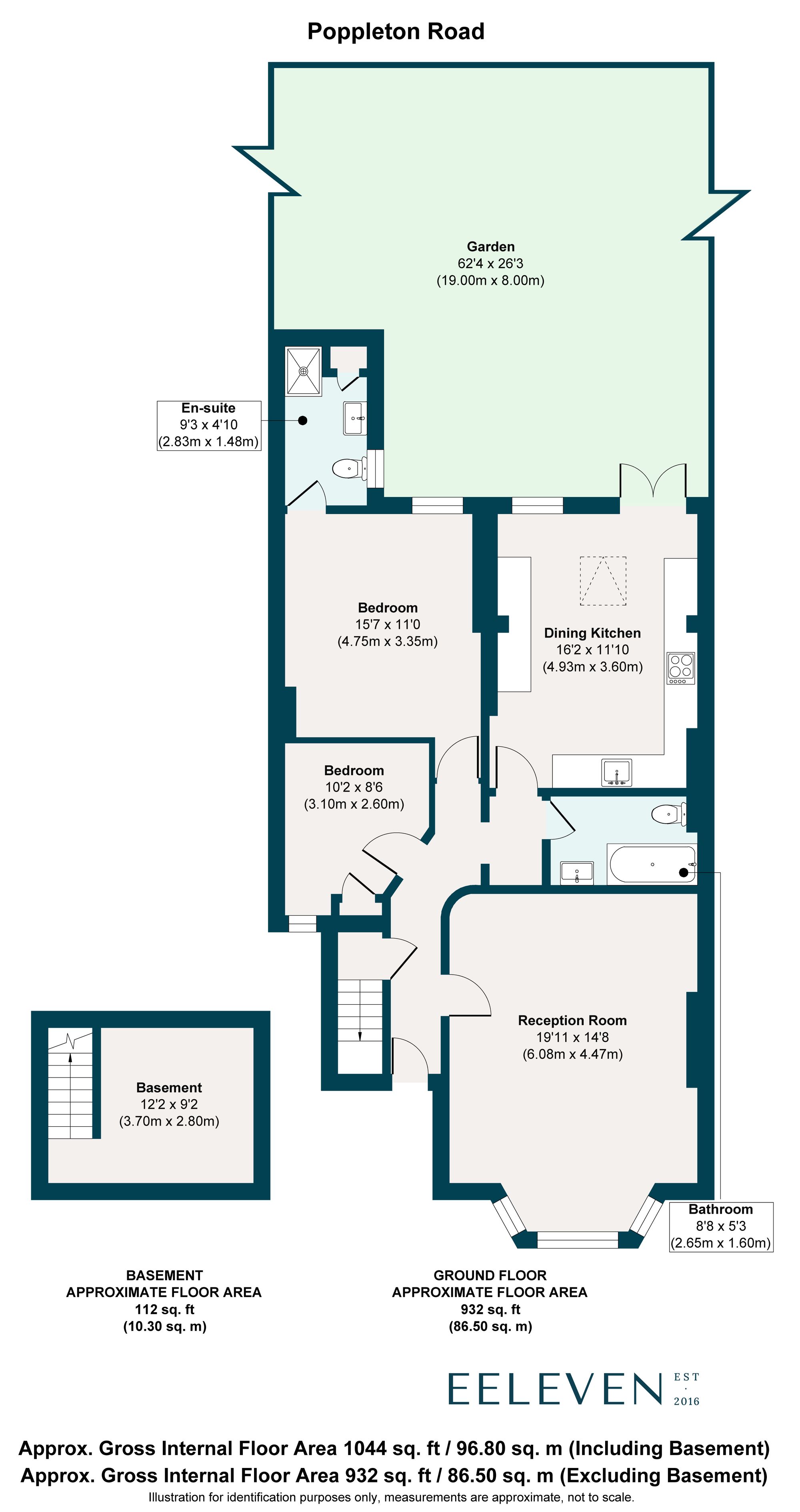 2 bed flat for sale in Poppleton Road, Upper Leytonstone, London, E11 - Property floorplan