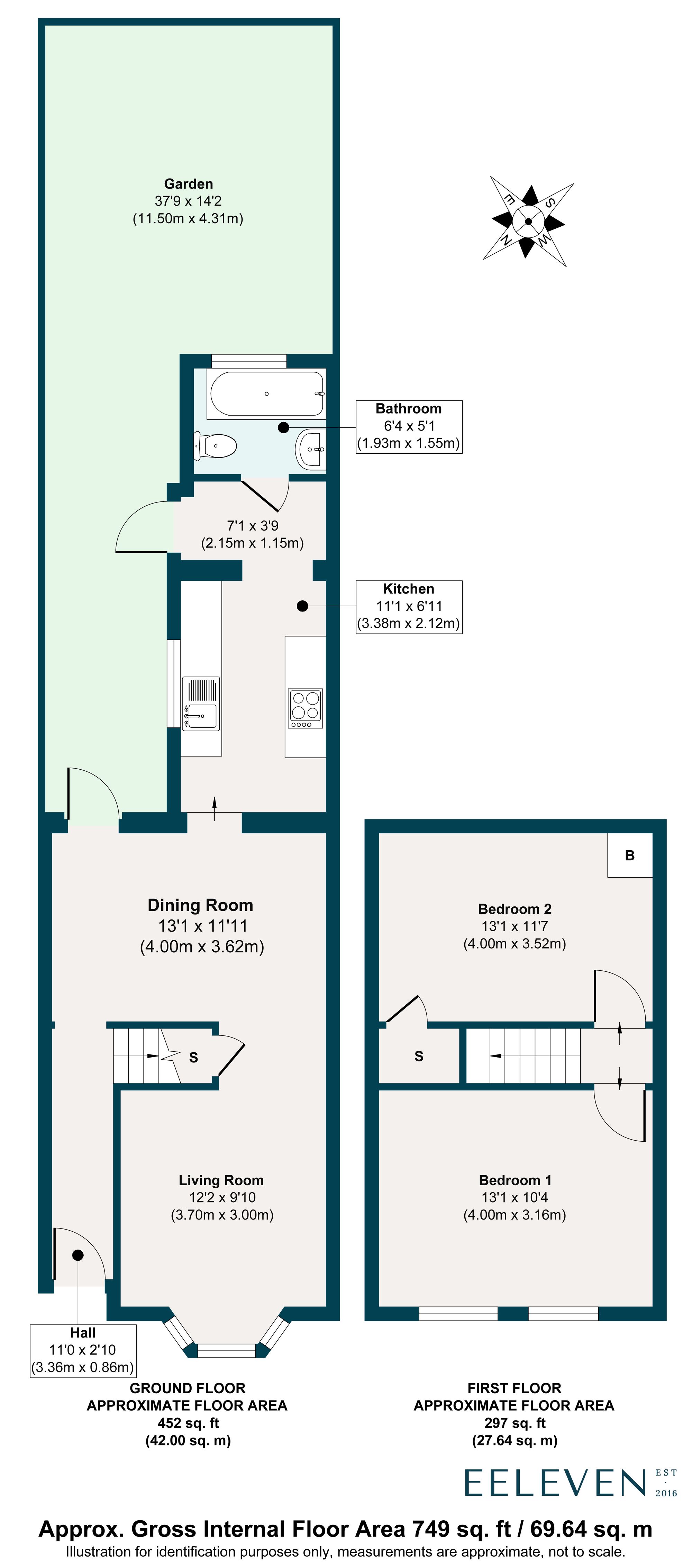 2 bed terraced house for sale in Trumpington Road, Forest Gate, London, E7 - Property floorplan