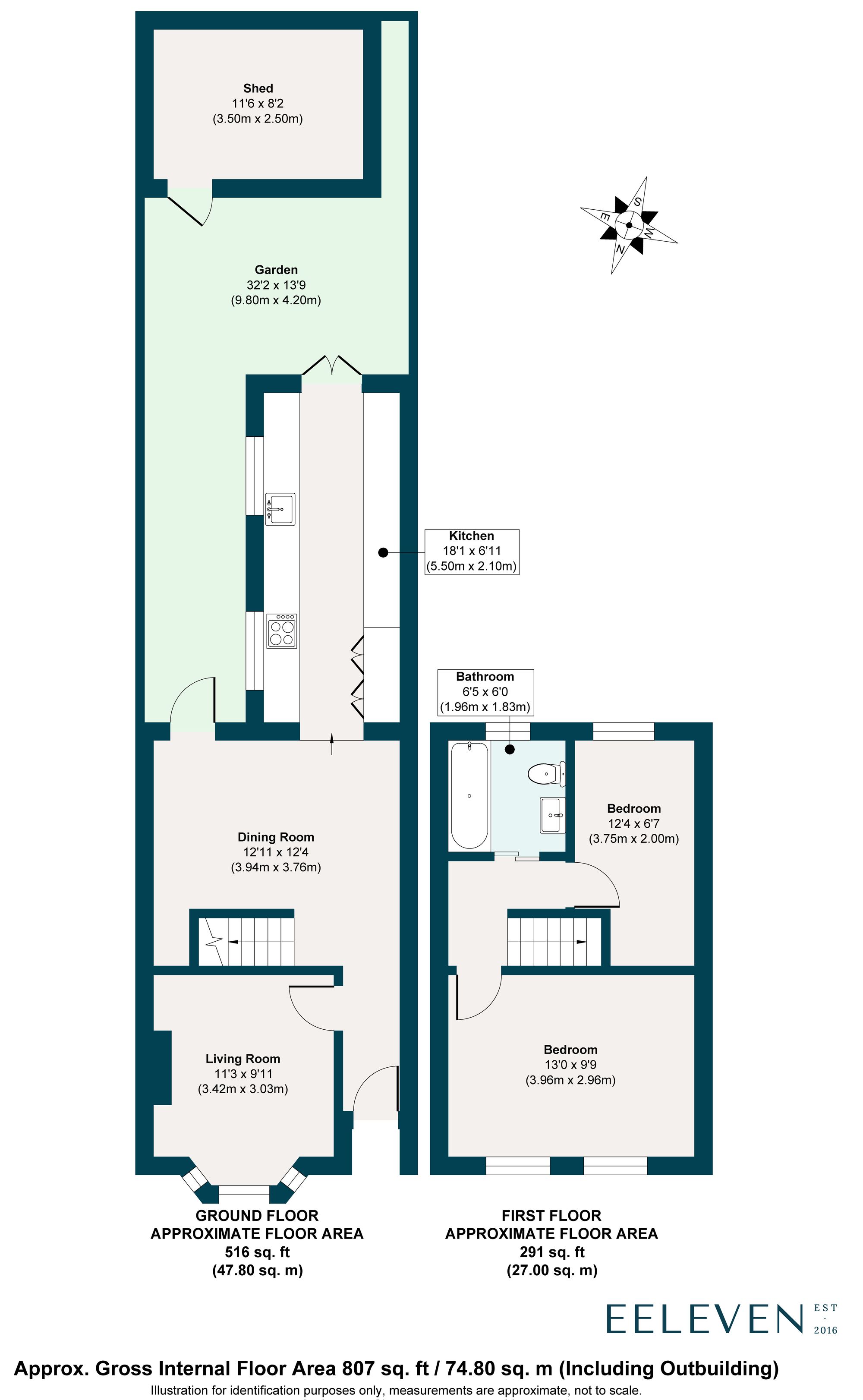 2 bed terraced house for sale in Drapers Road, Leyton, London, E15 - Property floorplan