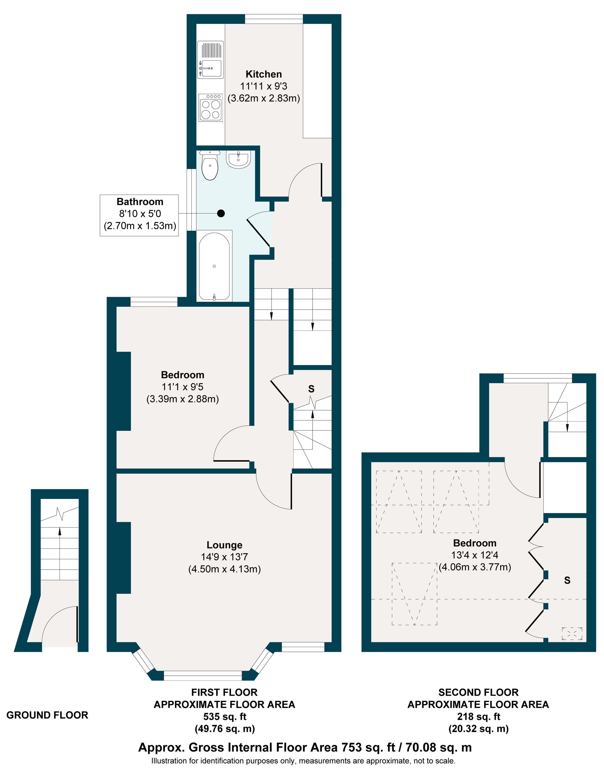 2 bed flat for sale in Millais Road, Leytonstone, London, E11 - Property floorplan