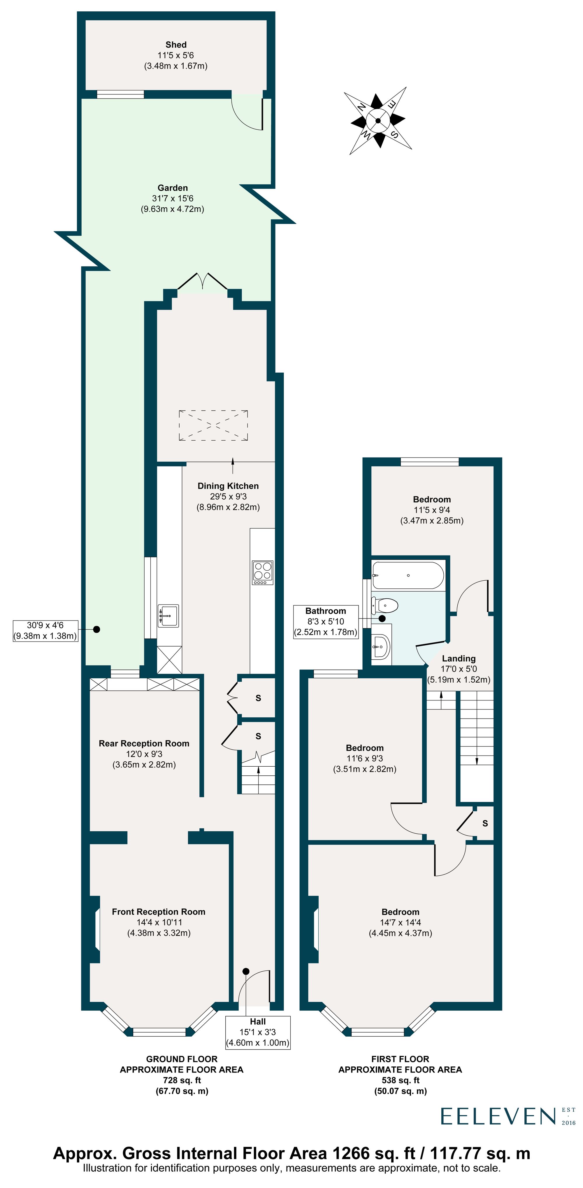 3 bed terraced house for sale in Shortlands Road, Leyton, London, E10 - Property floorplan
