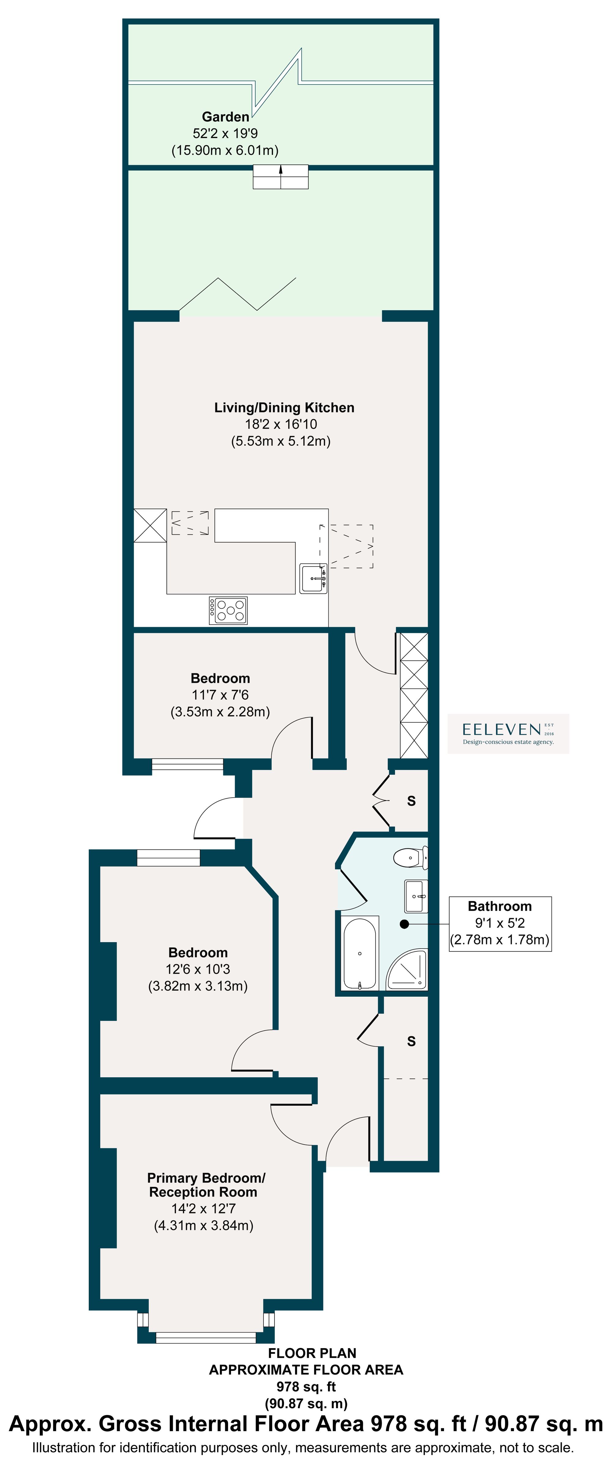 3 bed ground floor flat for sale in Barclay Road, Bushwood, London, E11 - Property floorplan