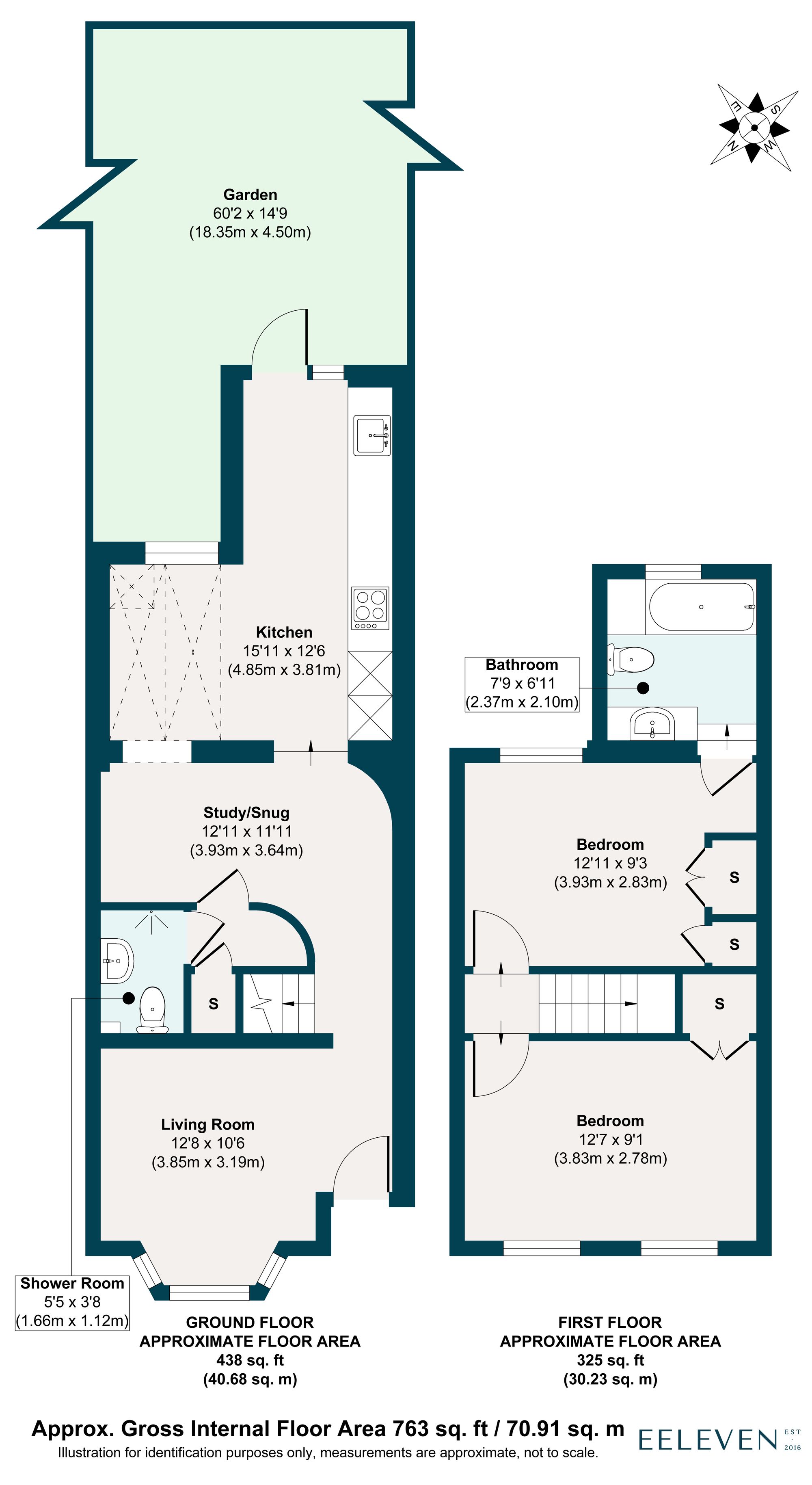 2 bed terraced house for sale in Farmer Road, Leyton, London, E10 - Property floorplan