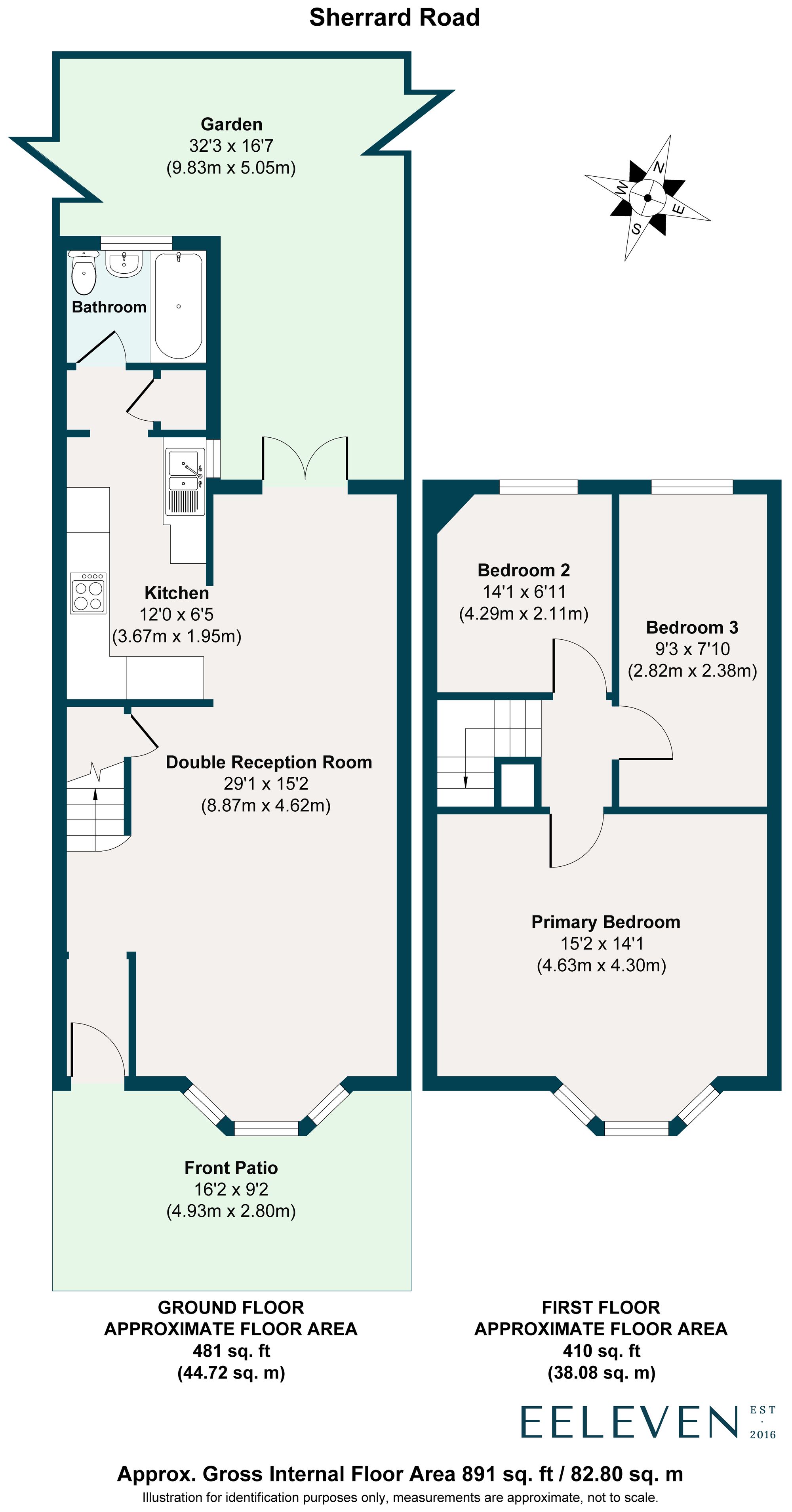 3 bed terraced house for sale in Sherrard Road, Forest Gate, London, E7 - Property floorplan
