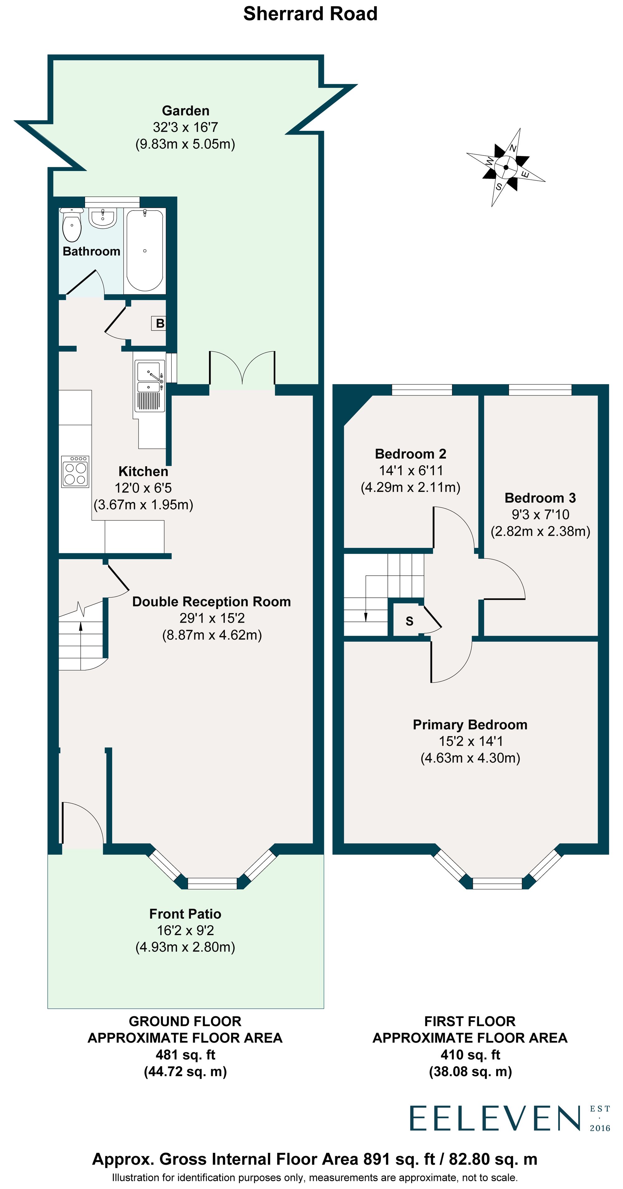 3 bed terraced house for sale in Sherrard Road, Forest Gate, London, E7 - Property floorplan