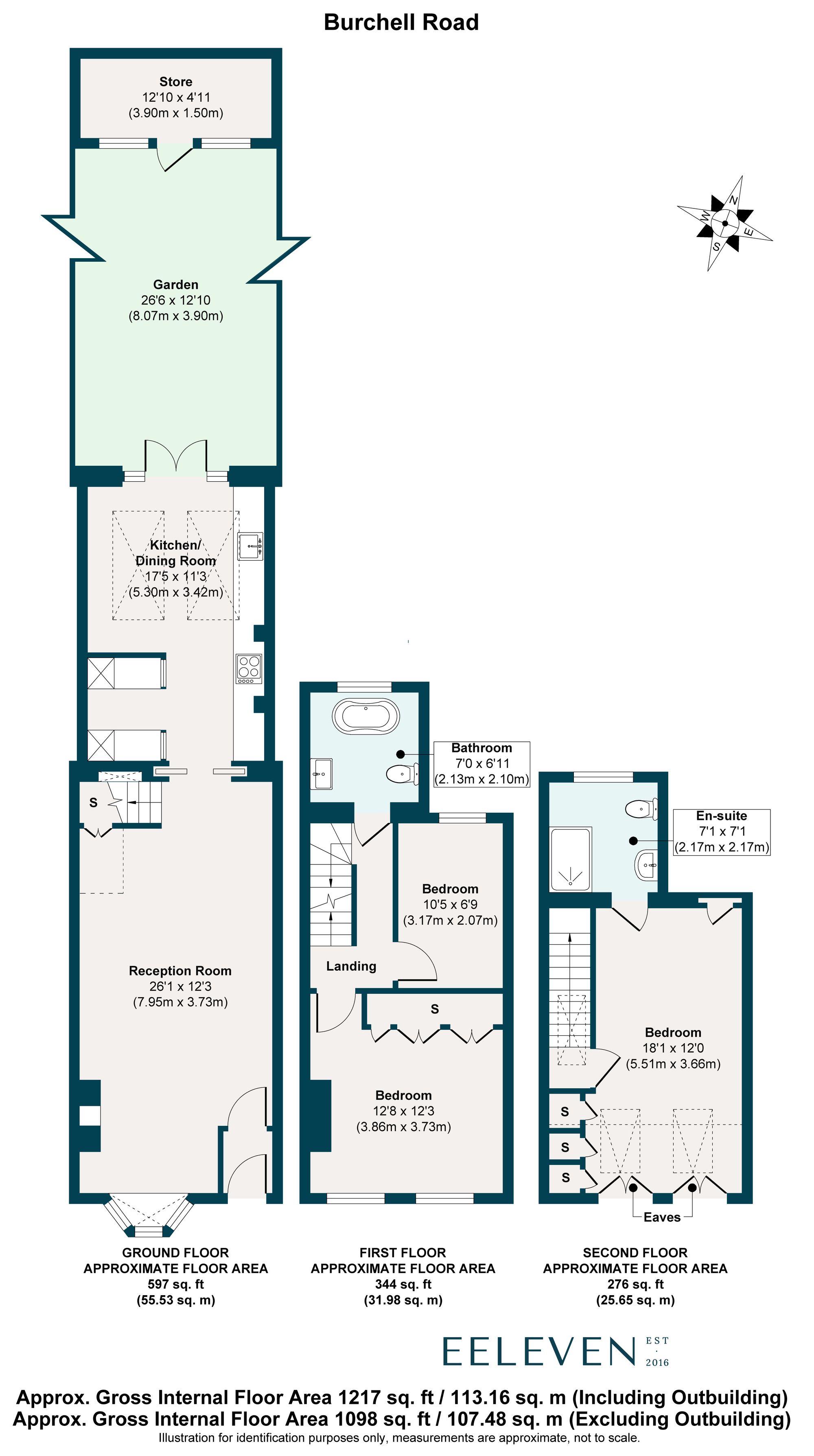 3 bed mid-terraced house for sale in Burchell Road, Leyton, London, E10 - Property floorplan