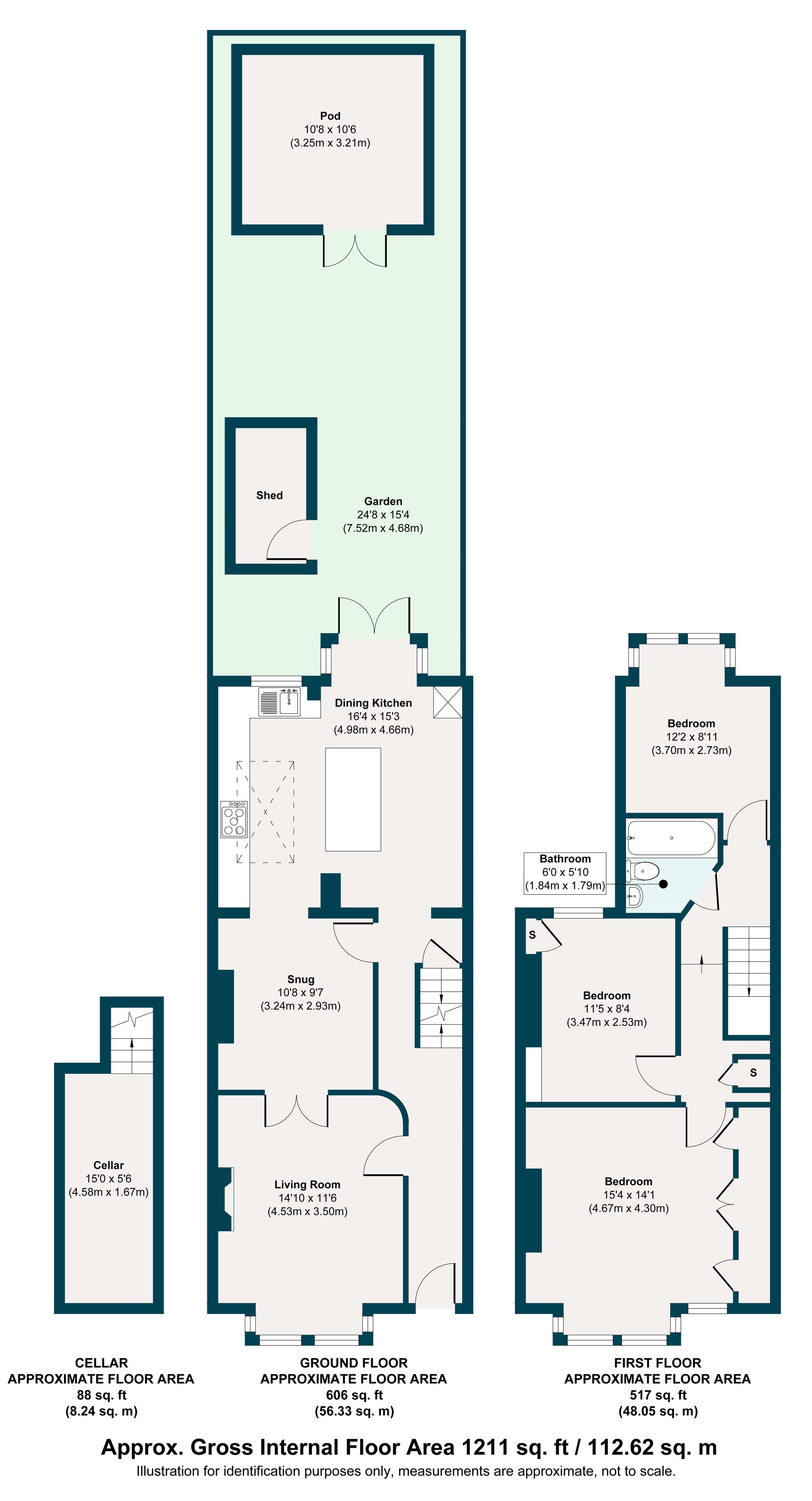 3 bed mid-terraced house for sale in Copeland Road, Walthamstow, London, E17 - Property floorplan