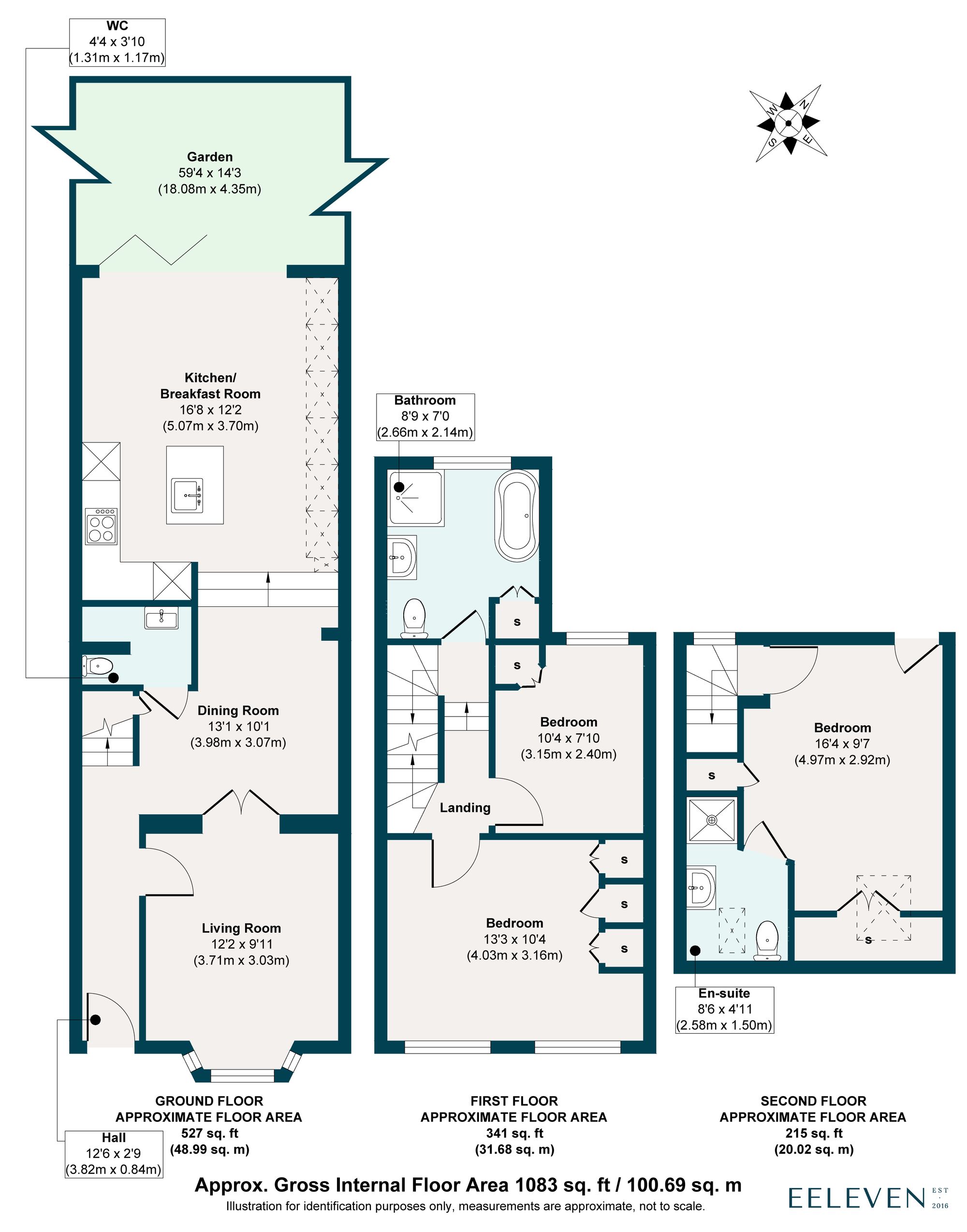3 bed mid-terraced house for sale in Downsell Road, Leyton, London, E15 - Property floorplan
